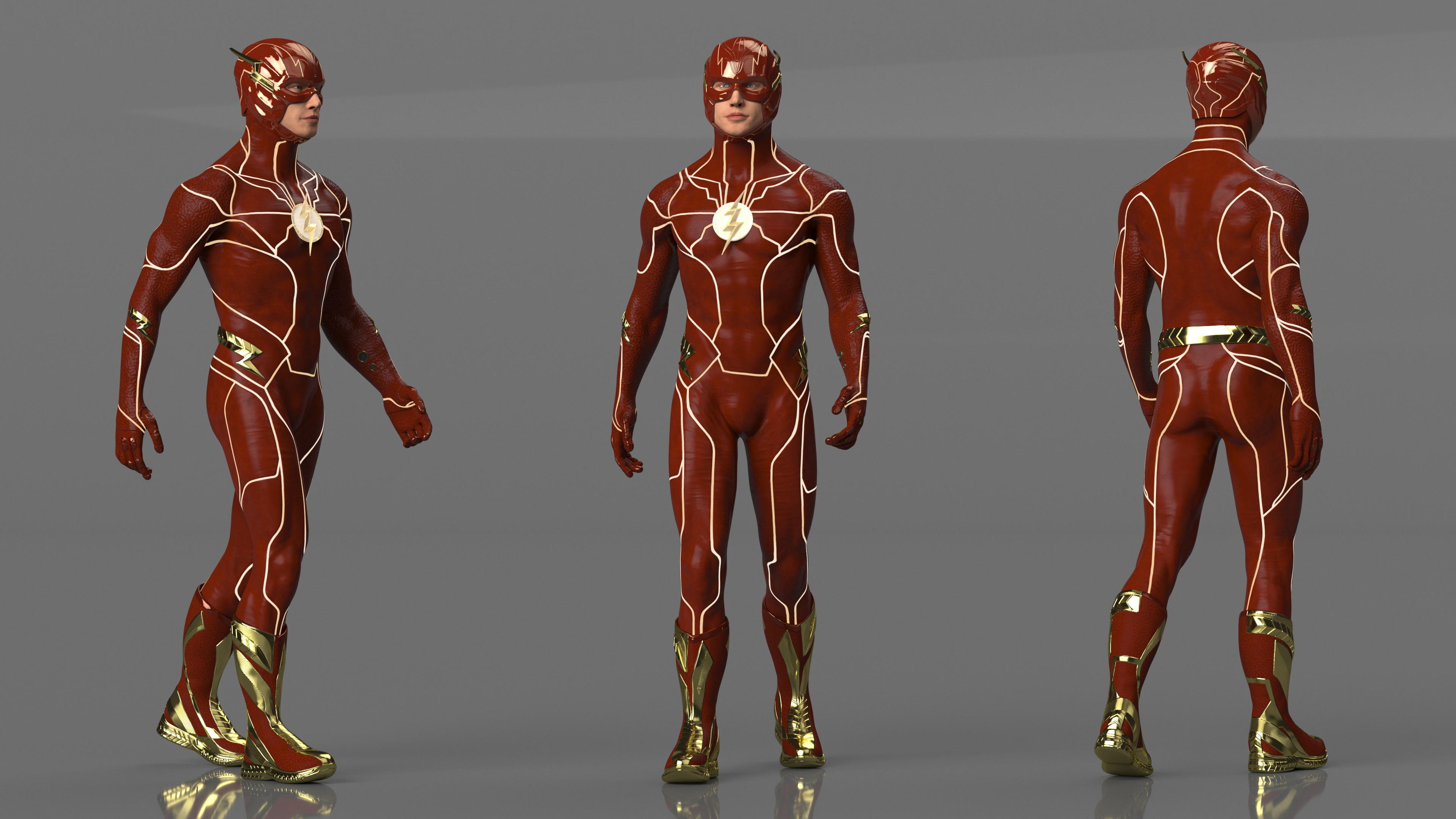 3D model DC Character Flash Rigged