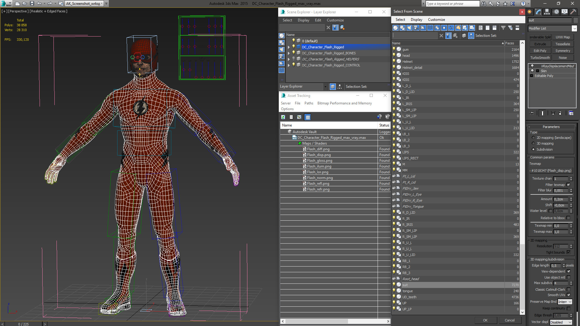 3D model DC Character Flash Rigged