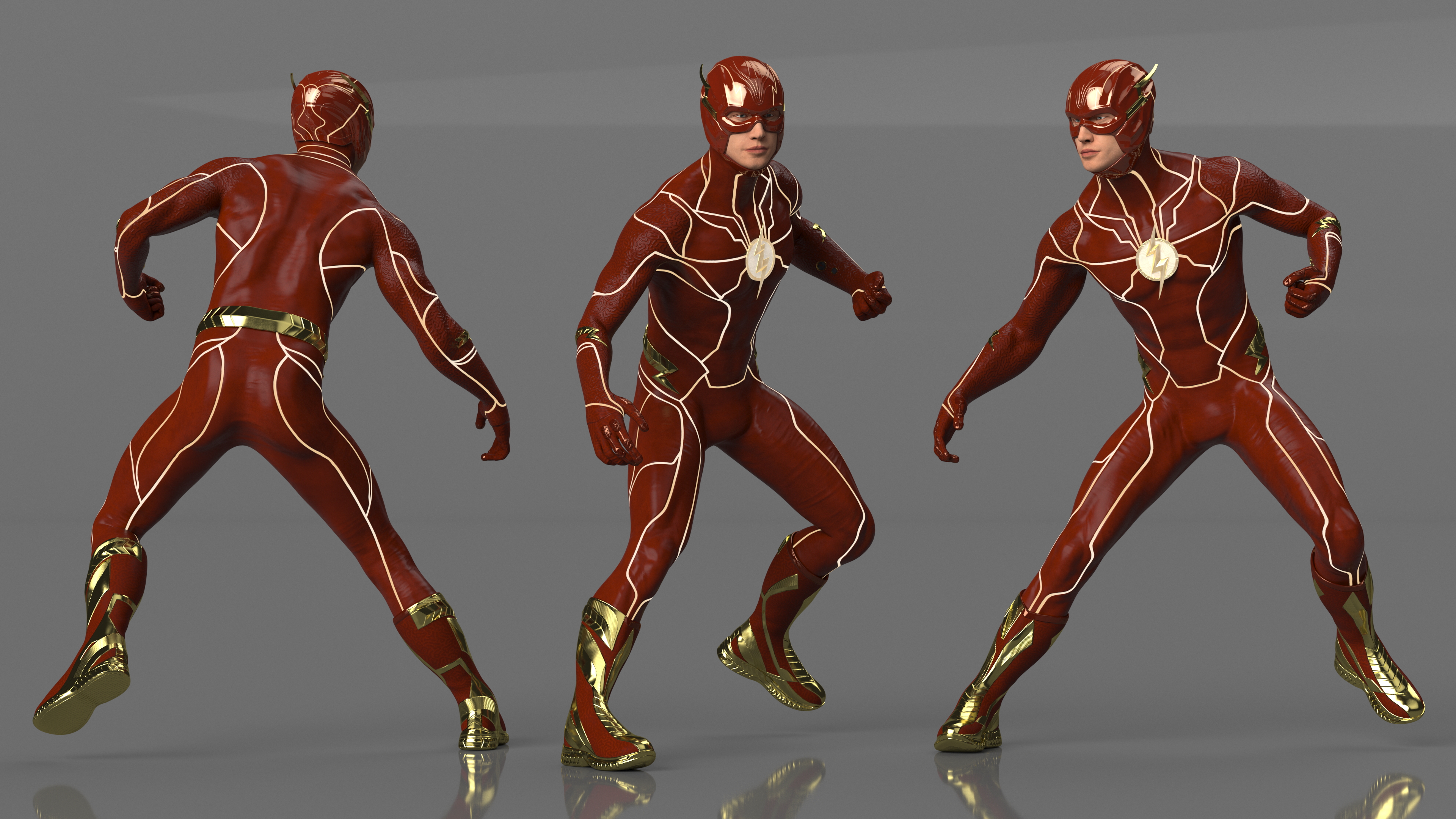 3D model DC Character Flash Rigged