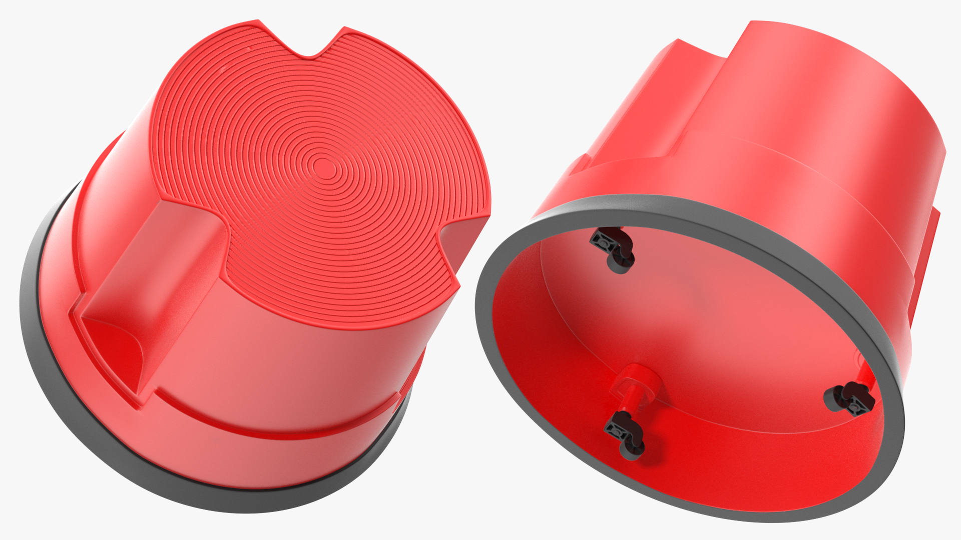 Mobile Kick Stool Plastic Red 3D model