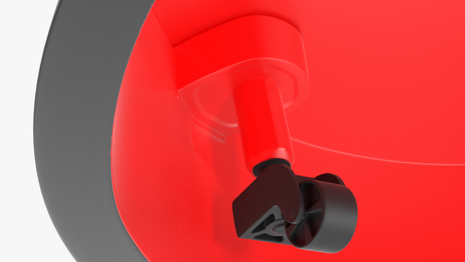 Mobile Kick Stool Plastic Red 3D model