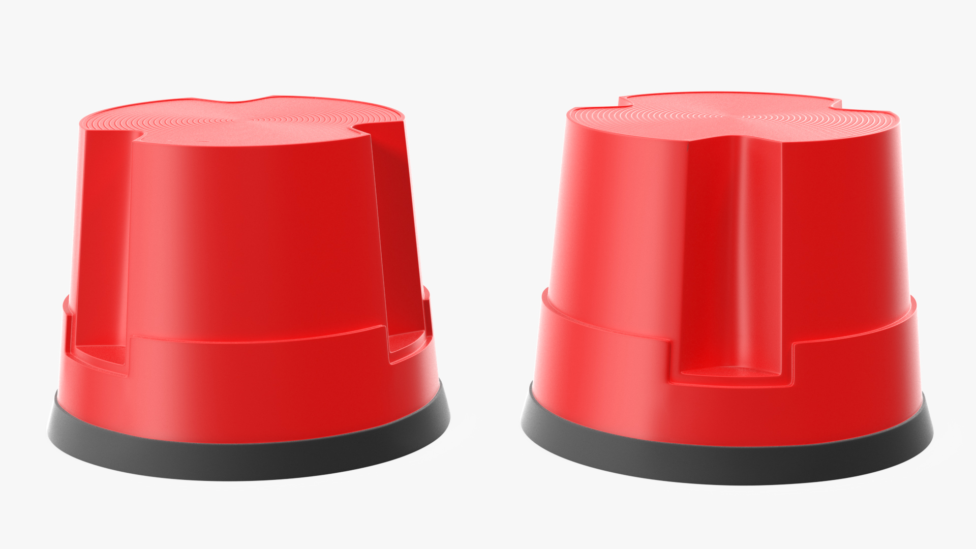 Mobile Kick Stool Plastic Red 3D model