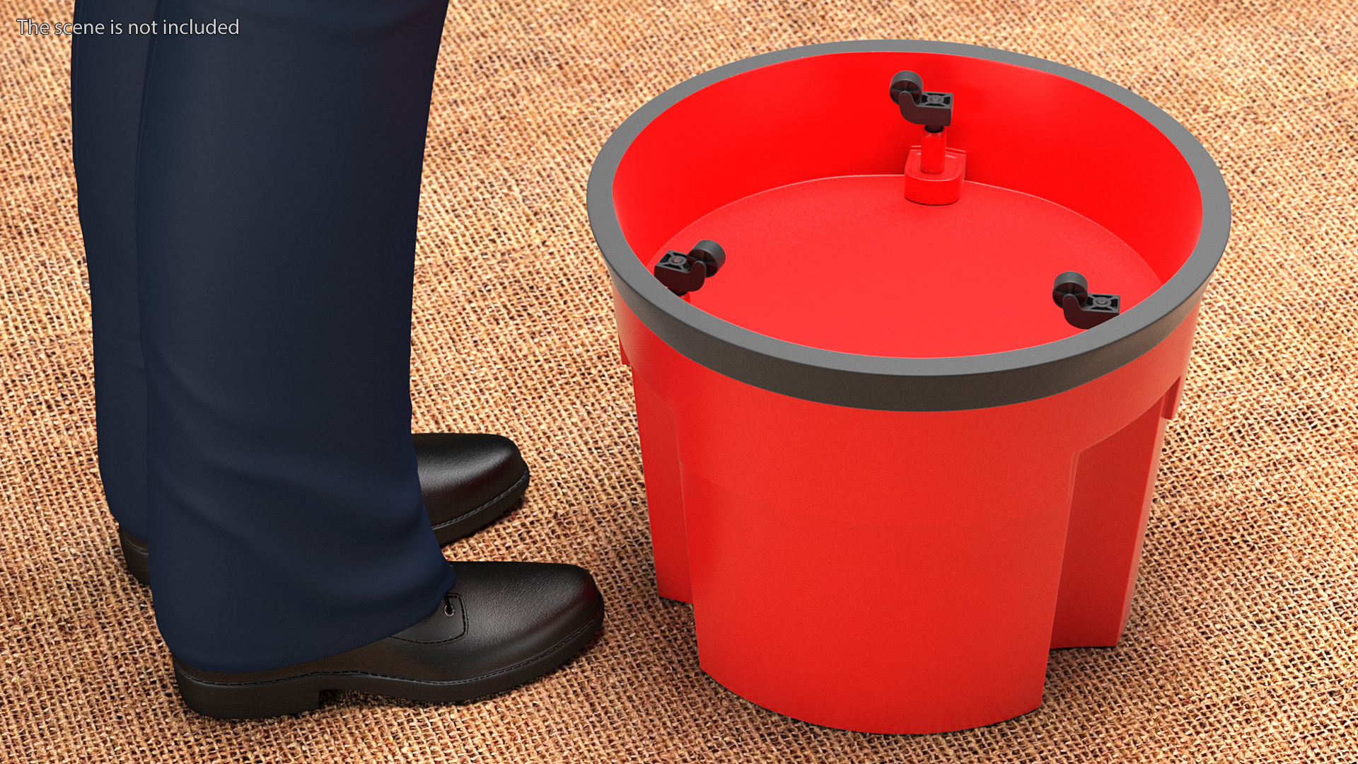 Mobile Kick Stool Plastic Red 3D model