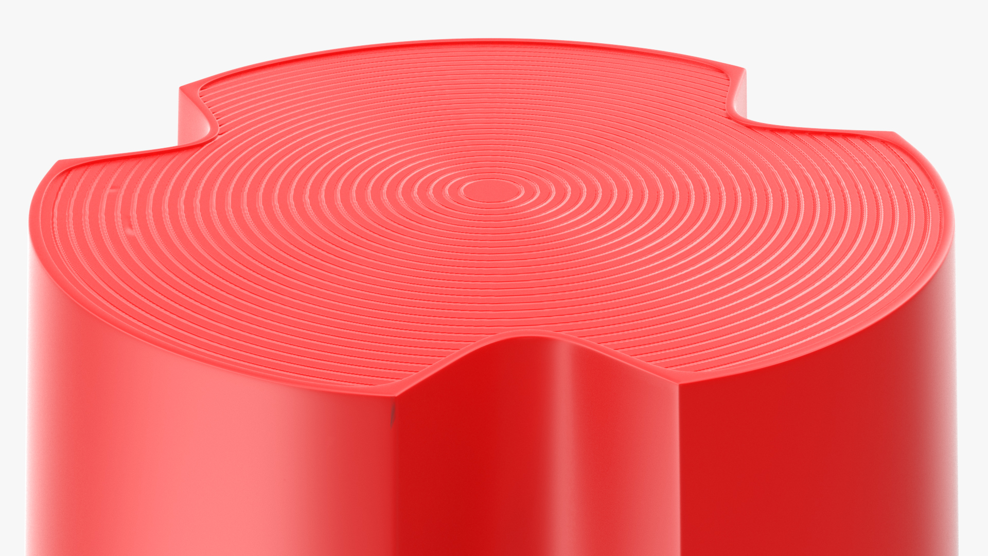 Mobile Kick Stool Plastic Red 3D model