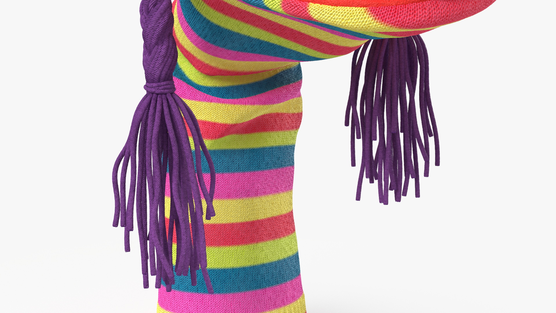 Character Hand Puppet Striped Girl Surprised Pose 3D model