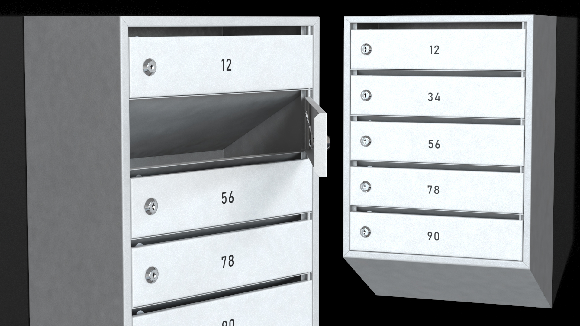 Apartment Mailboxes Grey 3D model