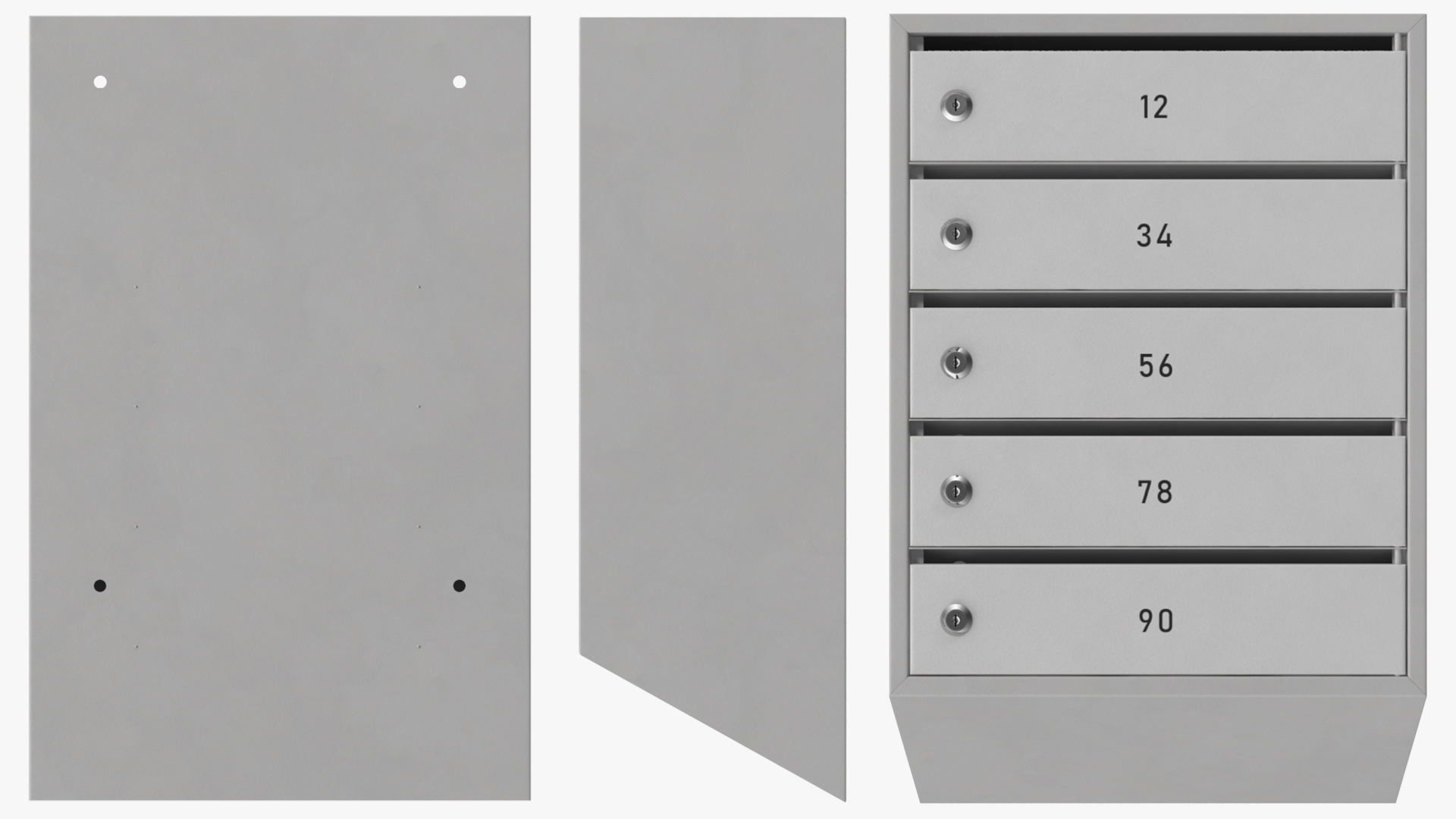 Apartment Mailboxes Grey 3D model