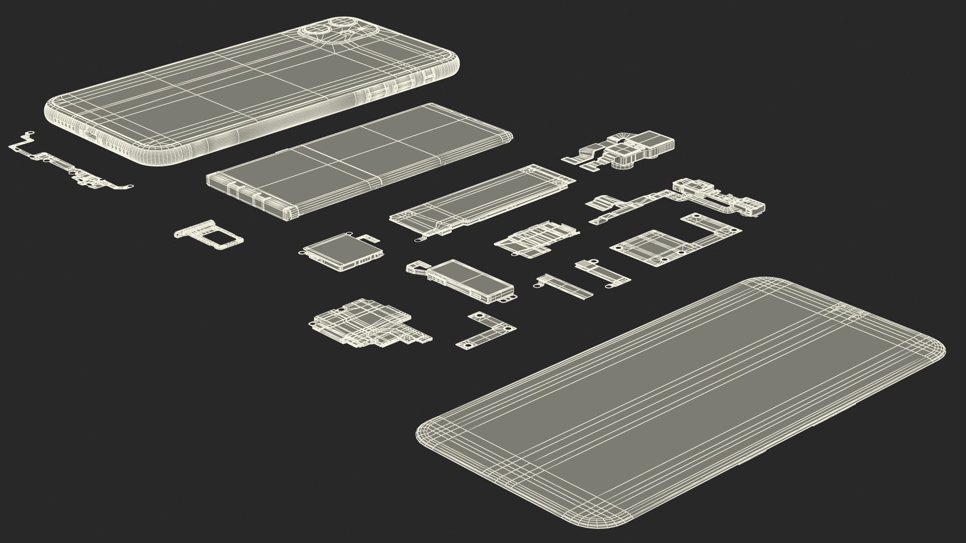 3D iPhone 11 Fully Disassembled model