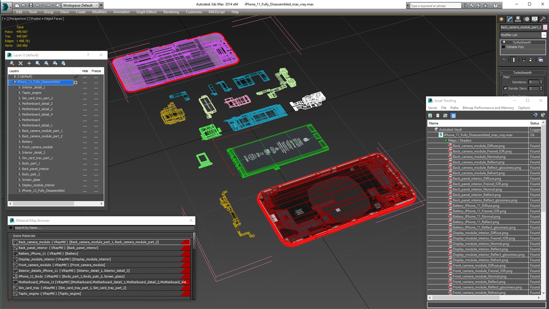 3D iPhone 11 Fully Disassembled model