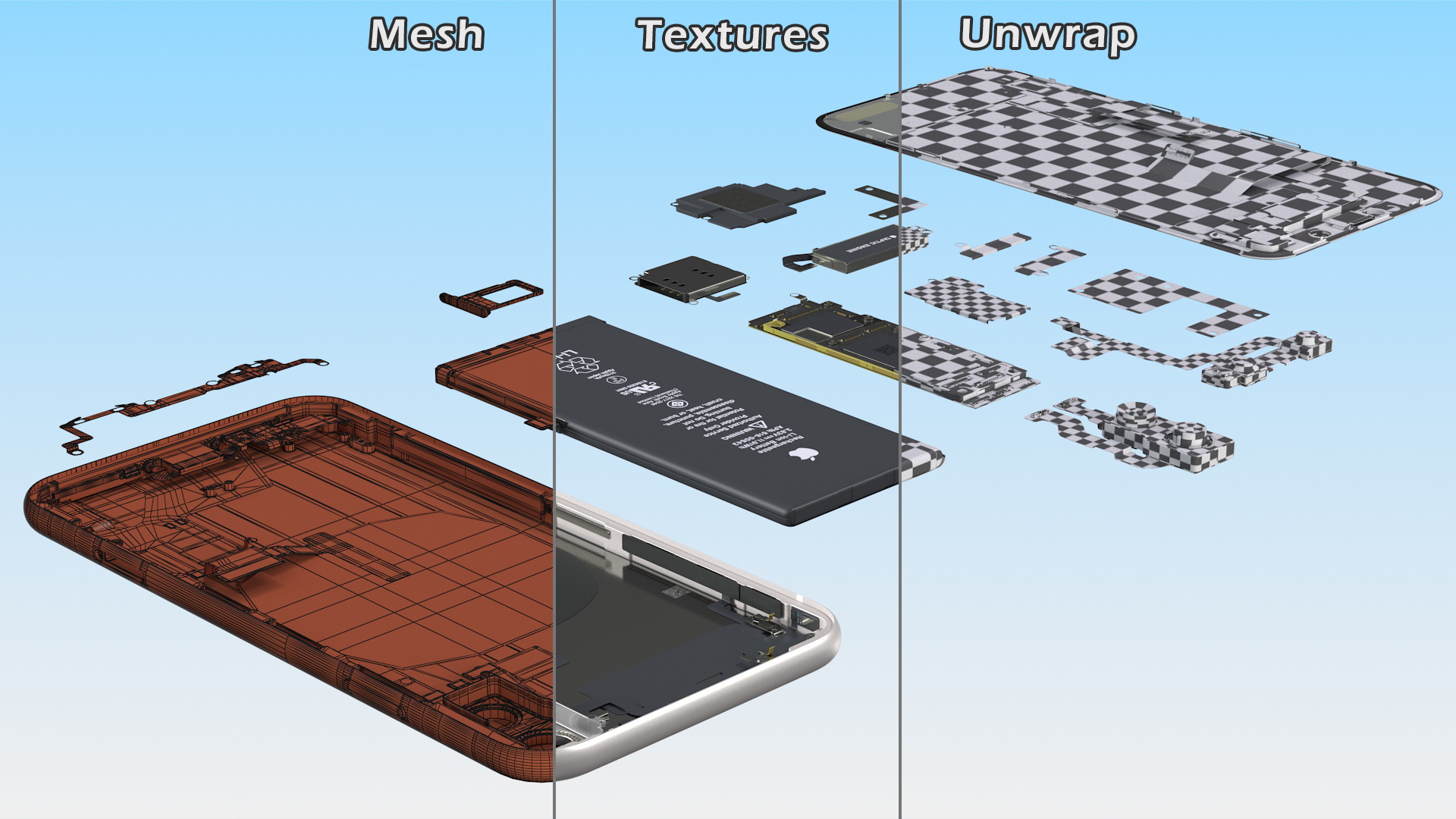 3D iPhone 11 Fully Disassembled model