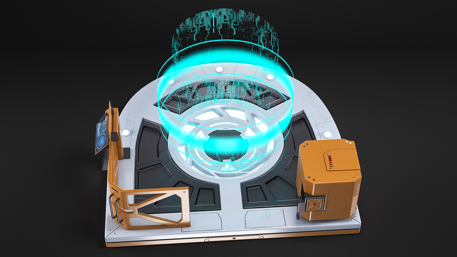 Sci Fi Operating Teleport Pad 3D model