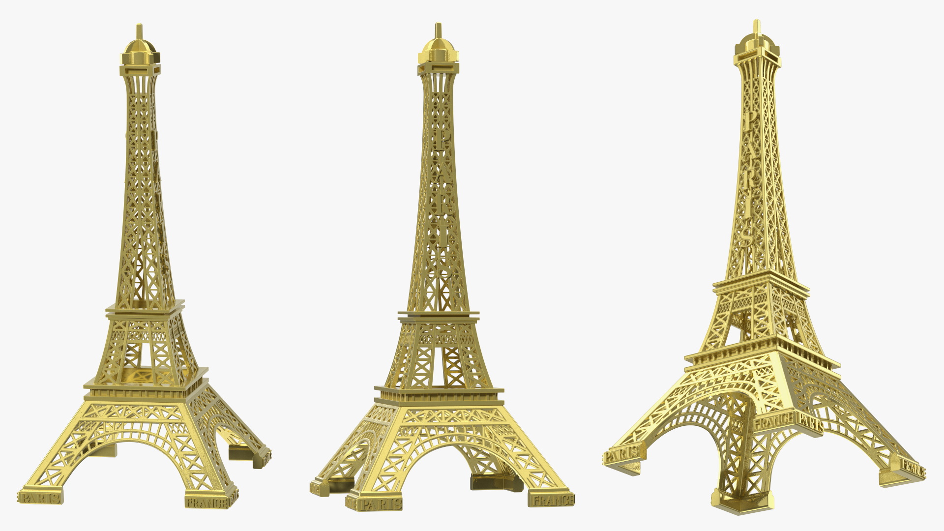 3D Eiffel Tower Gold Souvenir