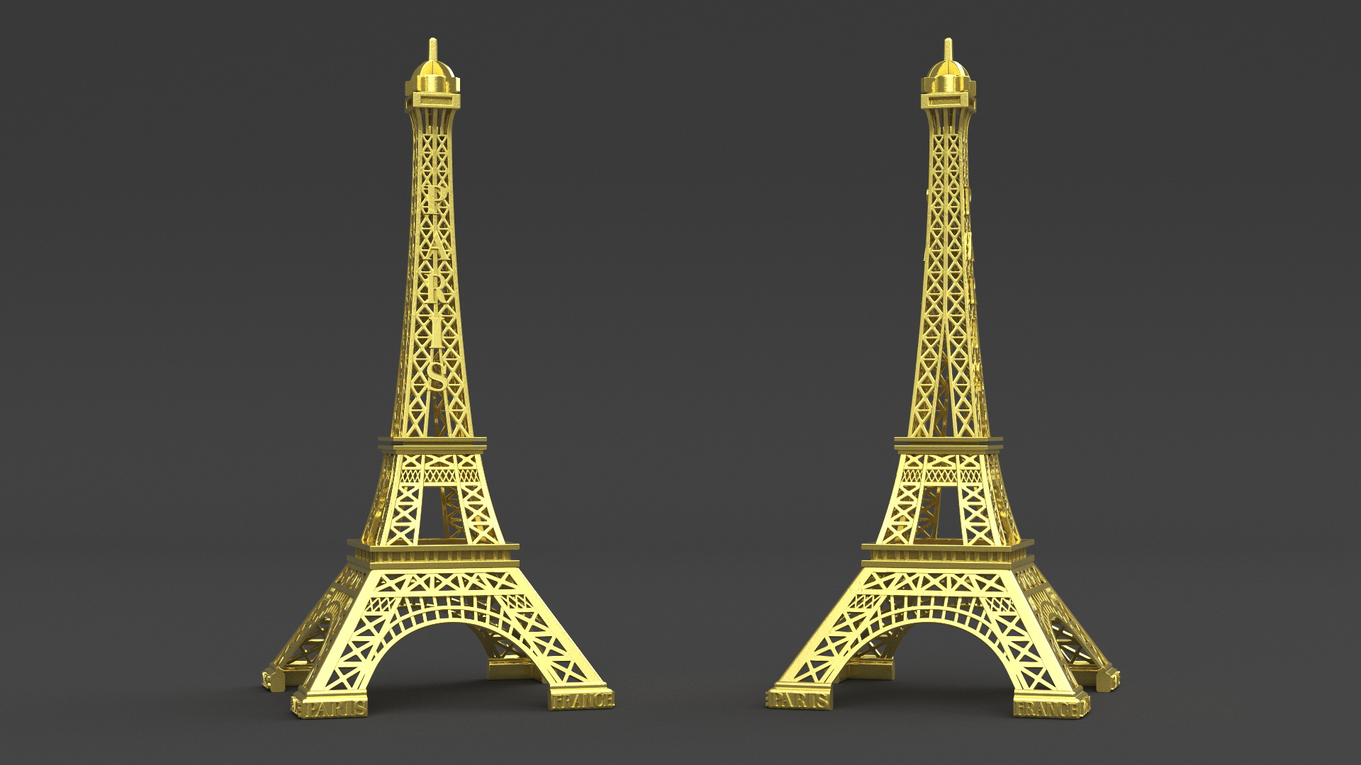 3D Eiffel Tower Gold Souvenir