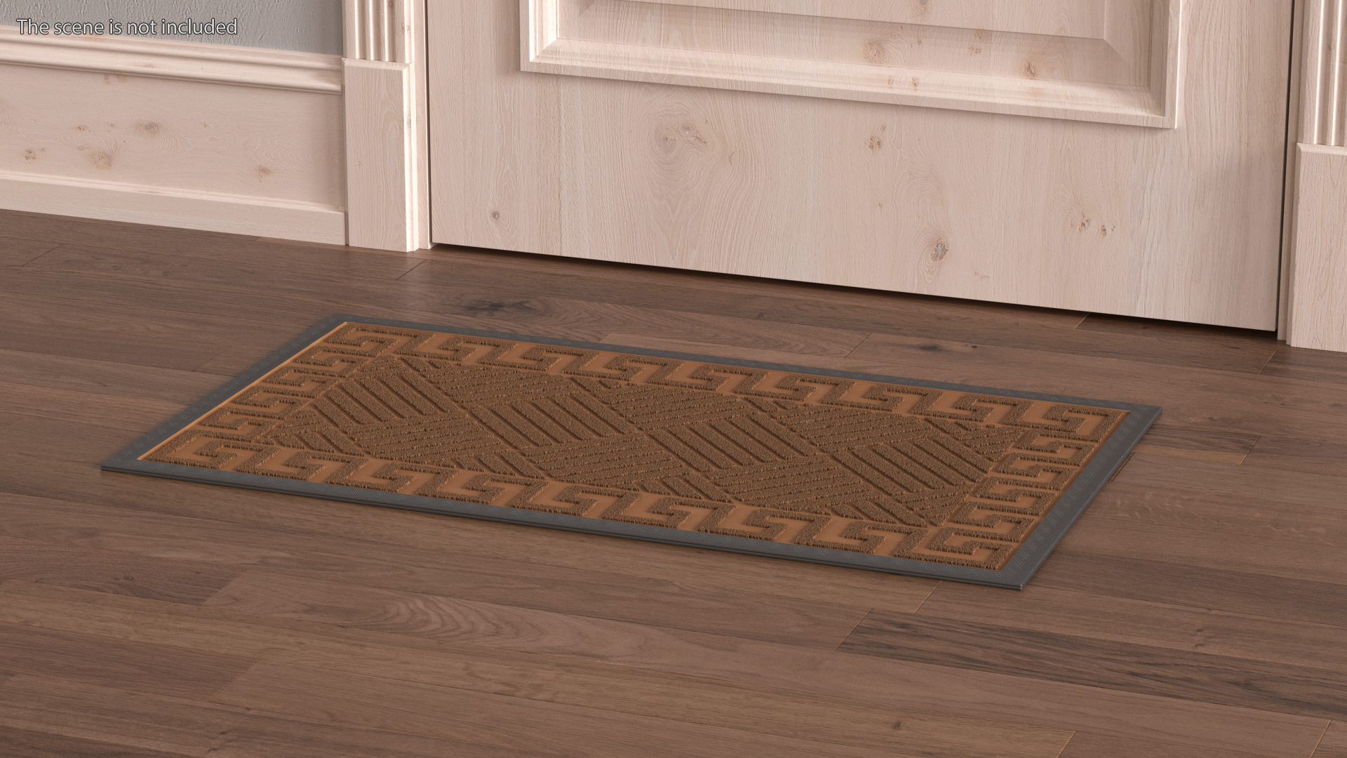 Meander Brown Rectangular Door Mats Fur 3D model