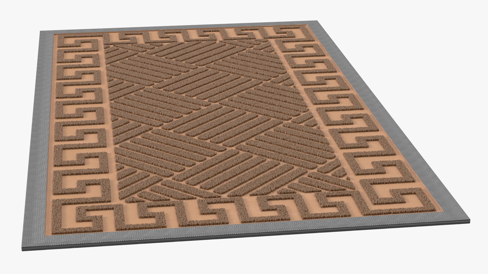 Meander Brown Rectangular Door Mats Fur 3D model