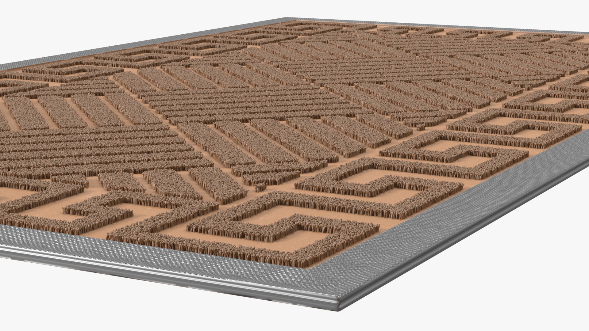 Meander Brown Rectangular Door Mats Fur 3D model