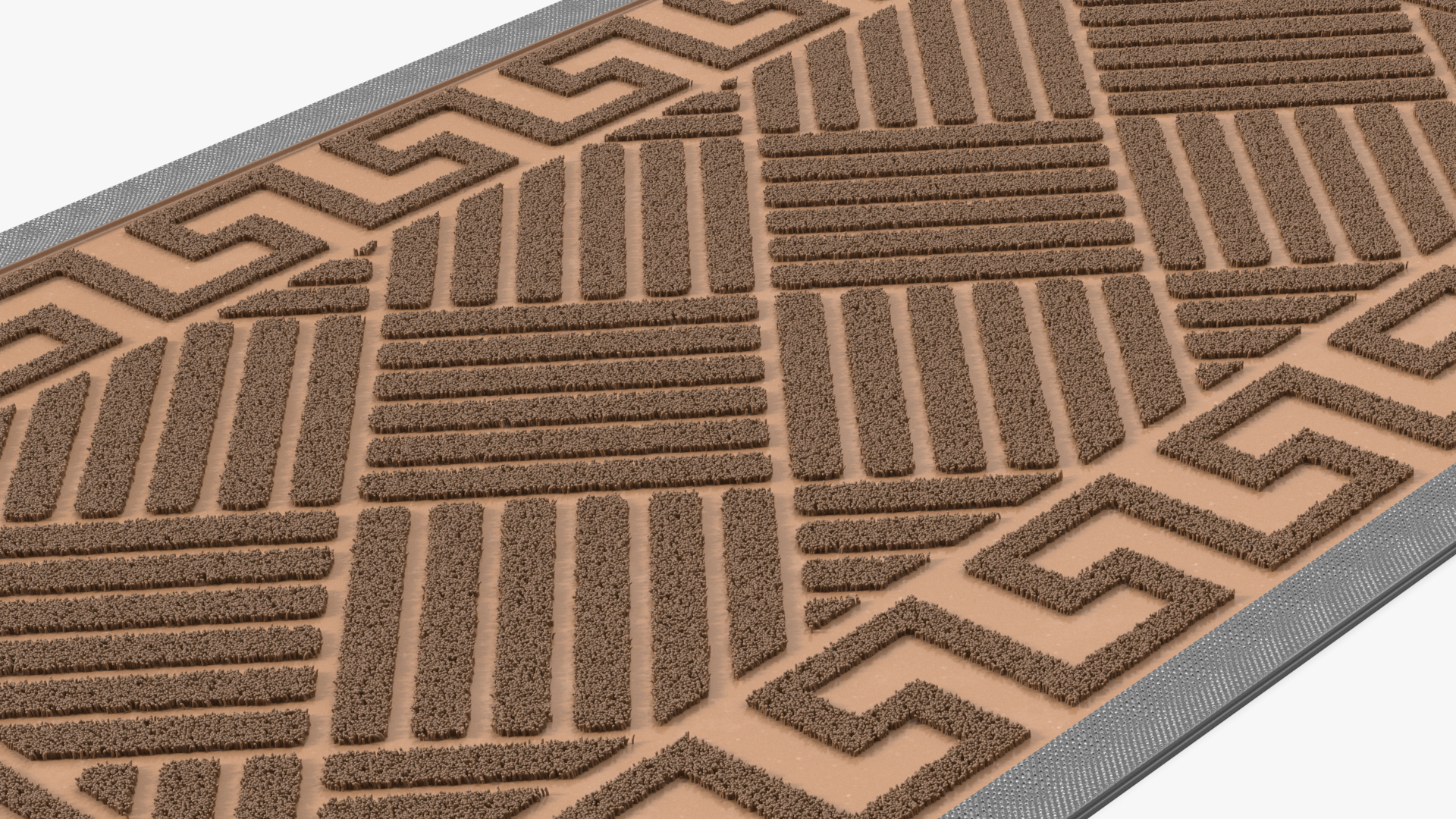 Meander Brown Rectangular Door Mats Fur 3D model