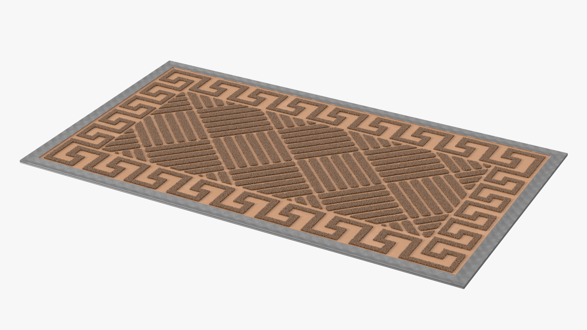 Meander Brown Rectangular Door Mats Fur 3D model