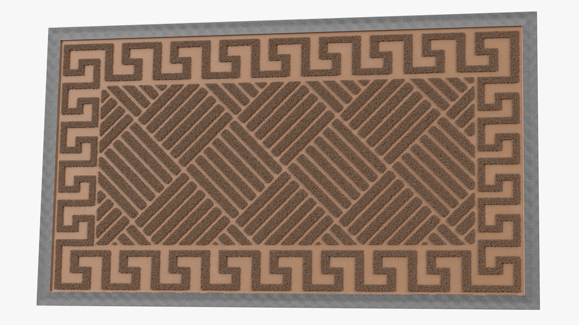 Meander Brown Rectangular Door Mats Fur 3D model