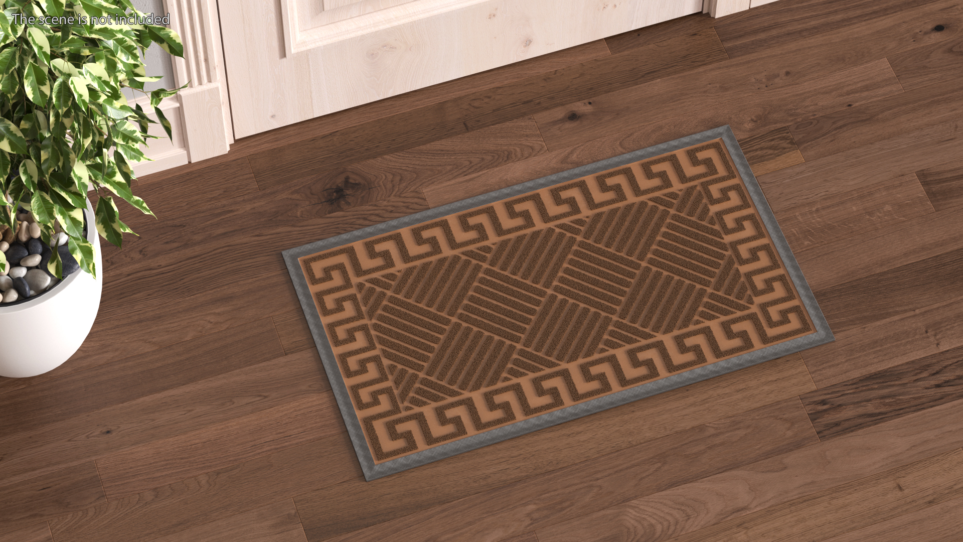 Meander Brown Rectangular Door Mats Fur 3D model