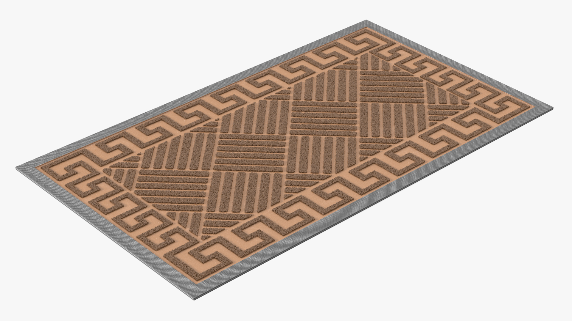 Meander Brown Rectangular Door Mats Fur 3D model