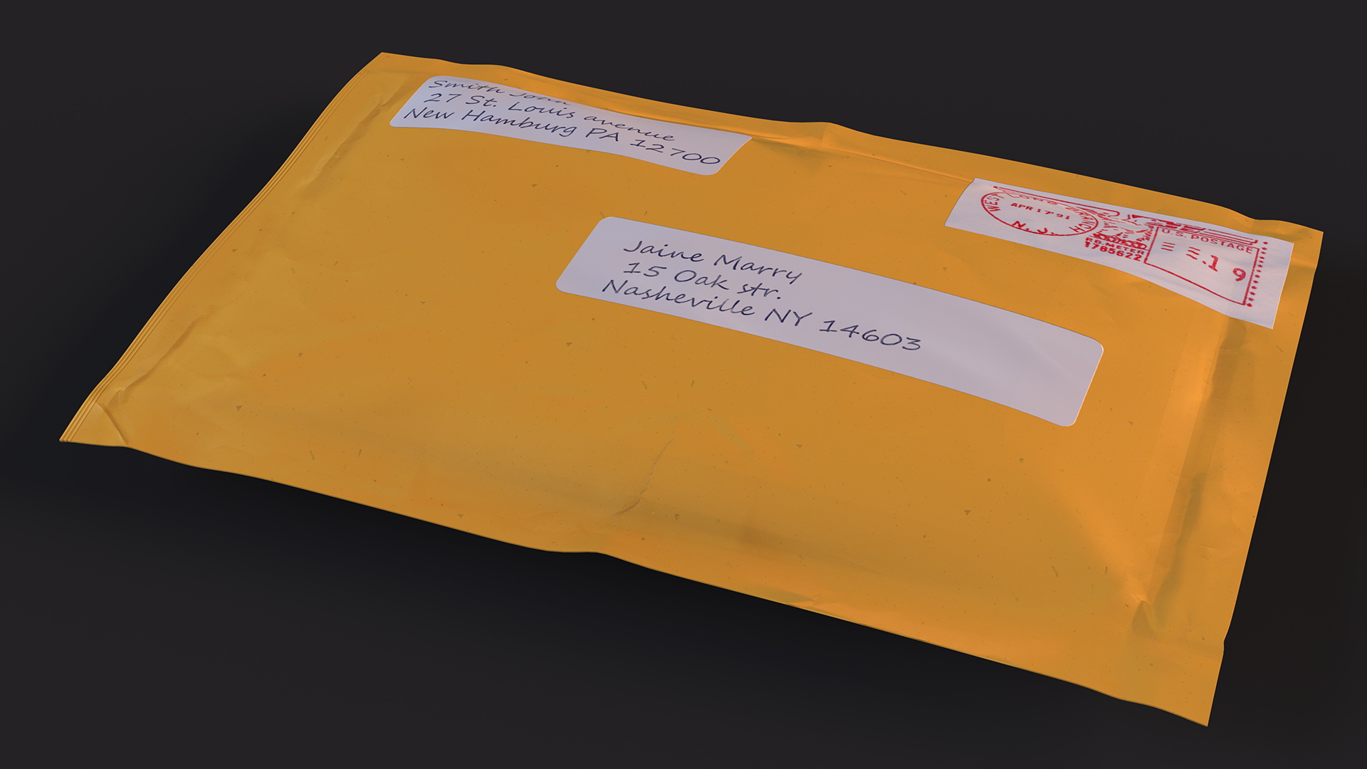 3D model Small Mail Package with Stamps