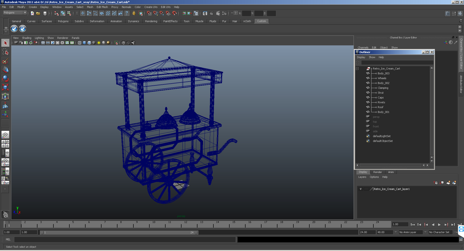 3D model Retro Ice Cream Cart