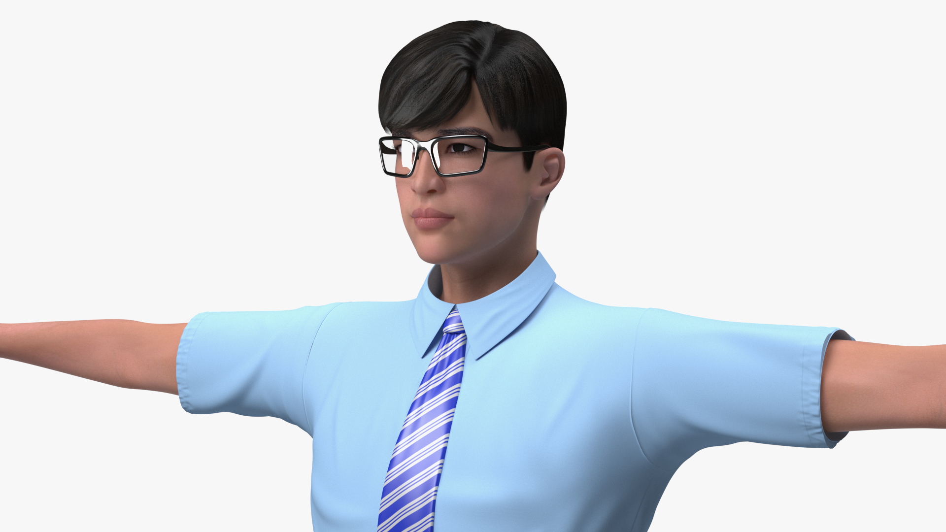 Chinese Schoolboy T-Pose 3D model