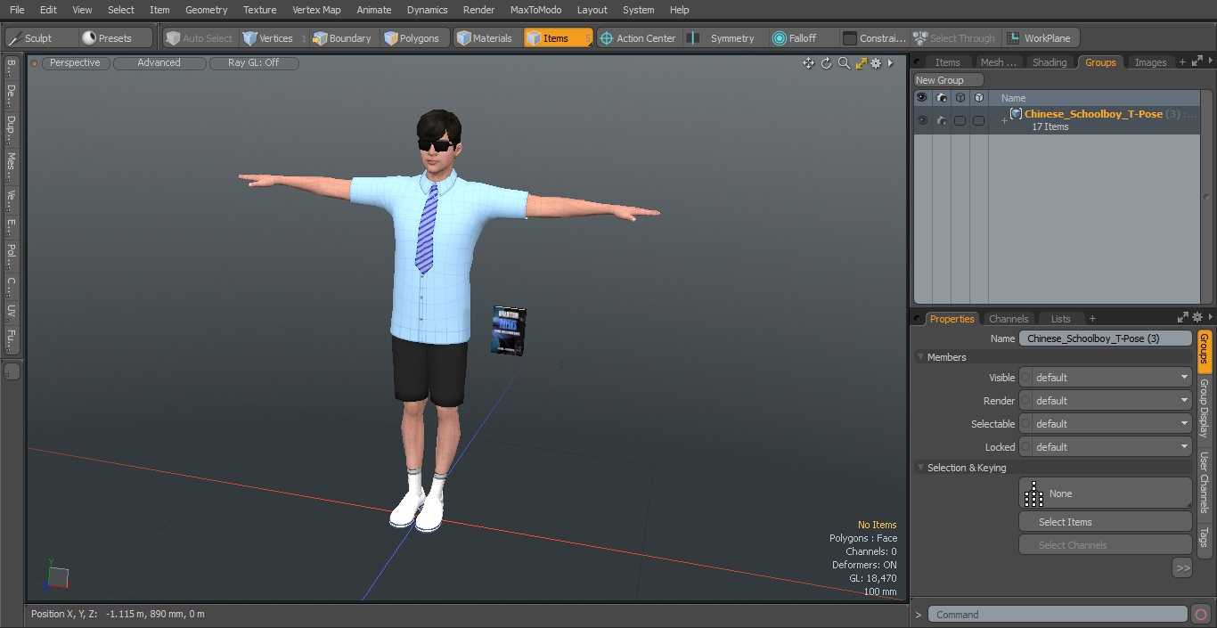 Chinese Schoolboy T-Pose 3D model