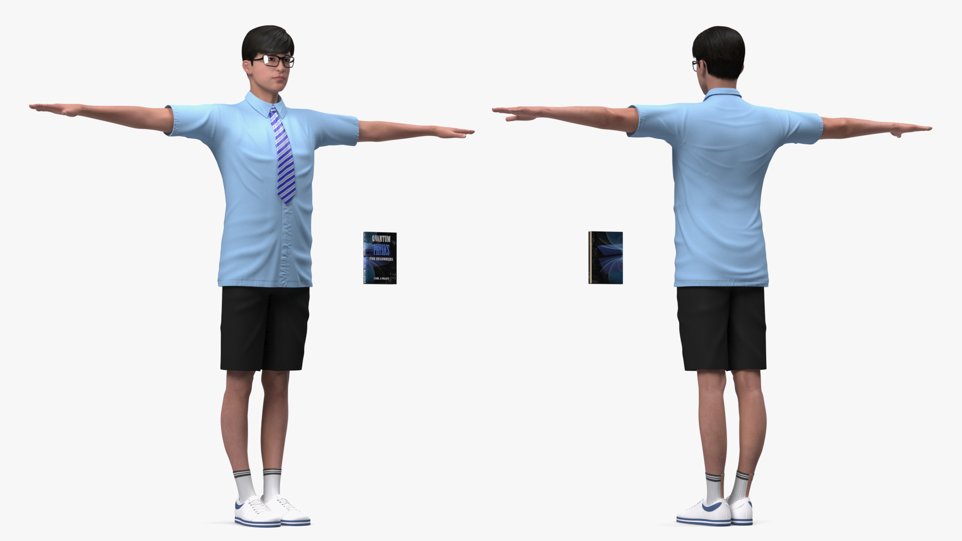 Chinese Schoolboy T-Pose 3D model