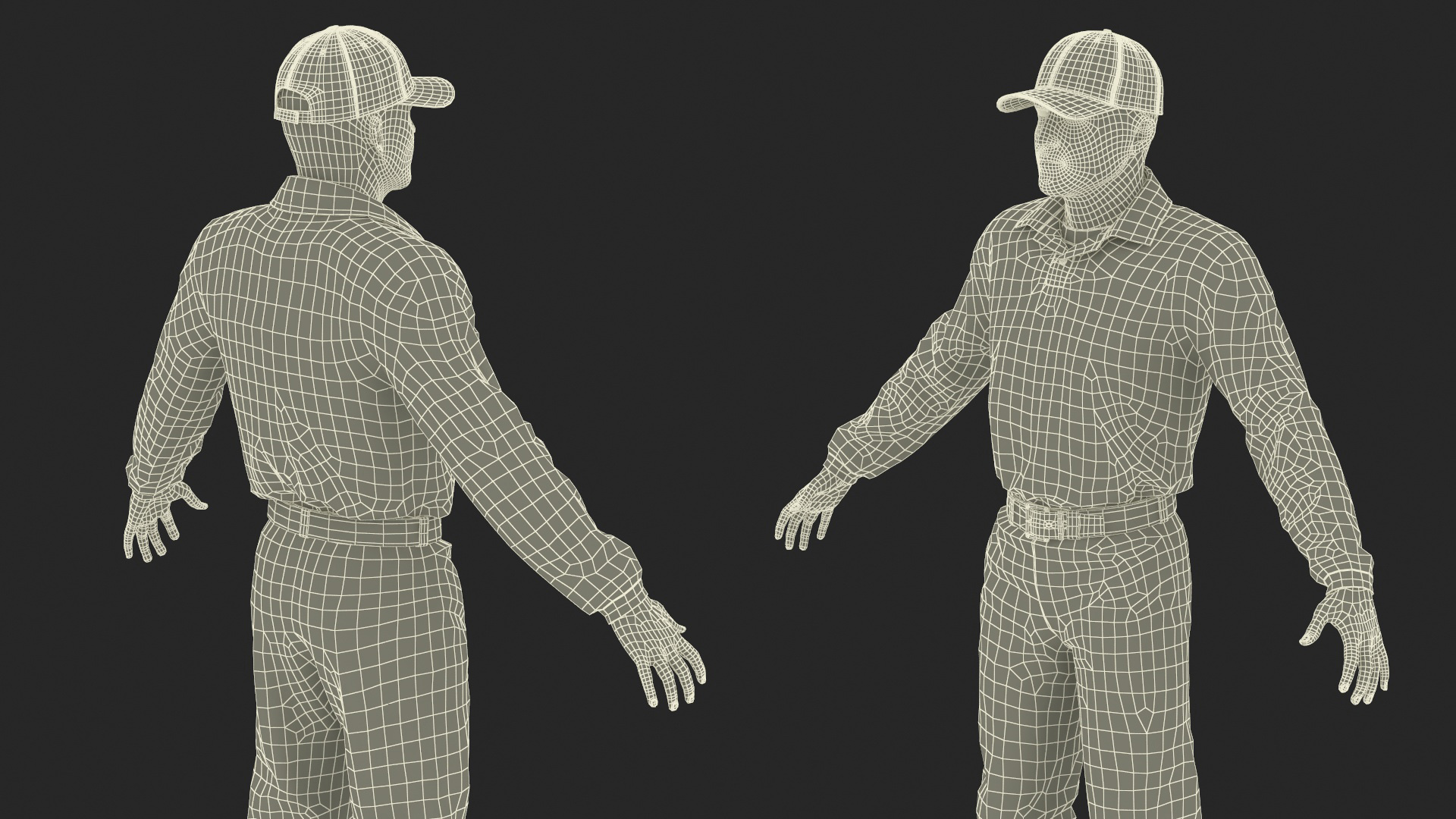 3D Young Man in Casual Clothes Rigged for Maya model