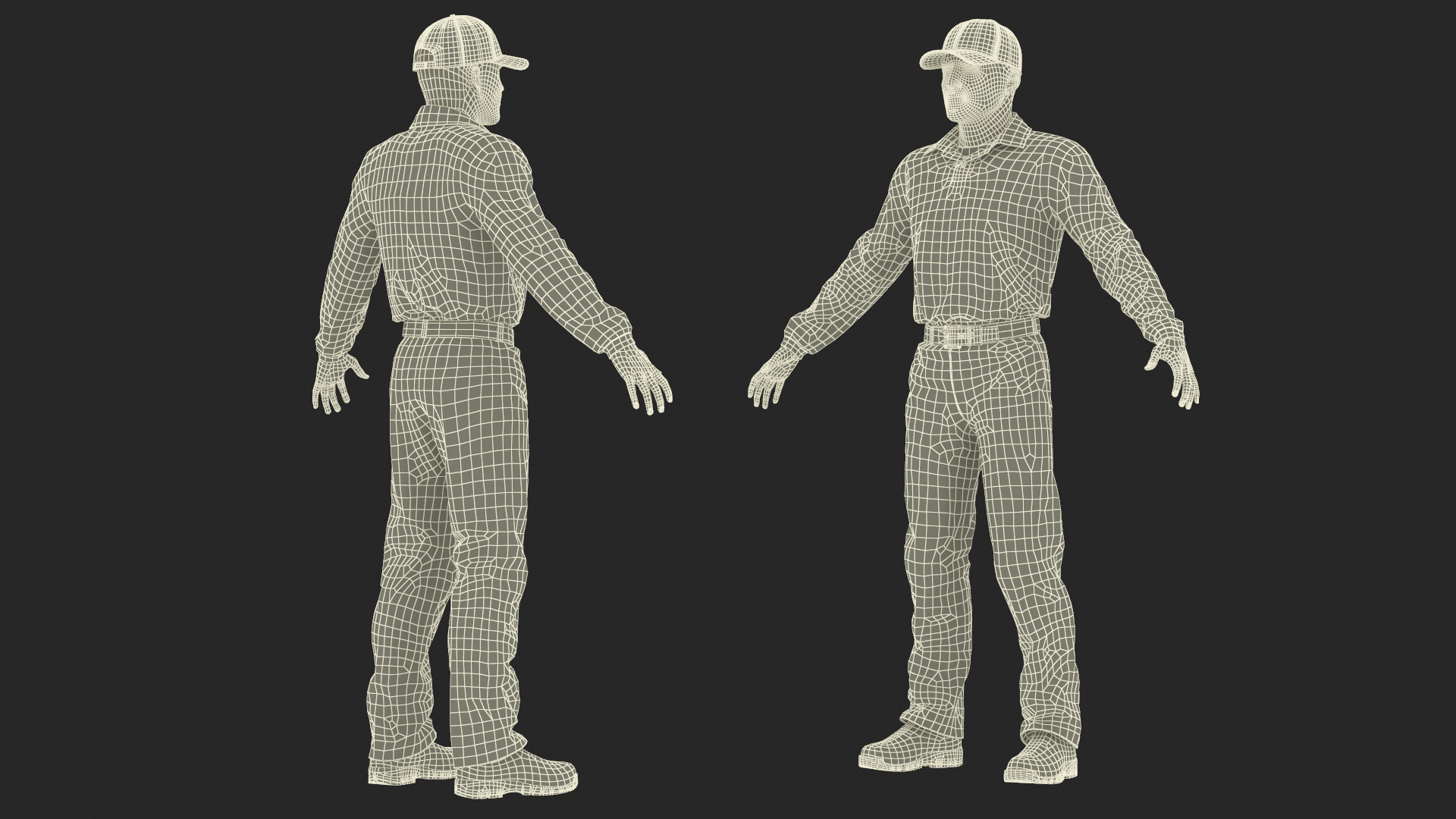 3D Young Man in Casual Clothes Rigged for Maya model