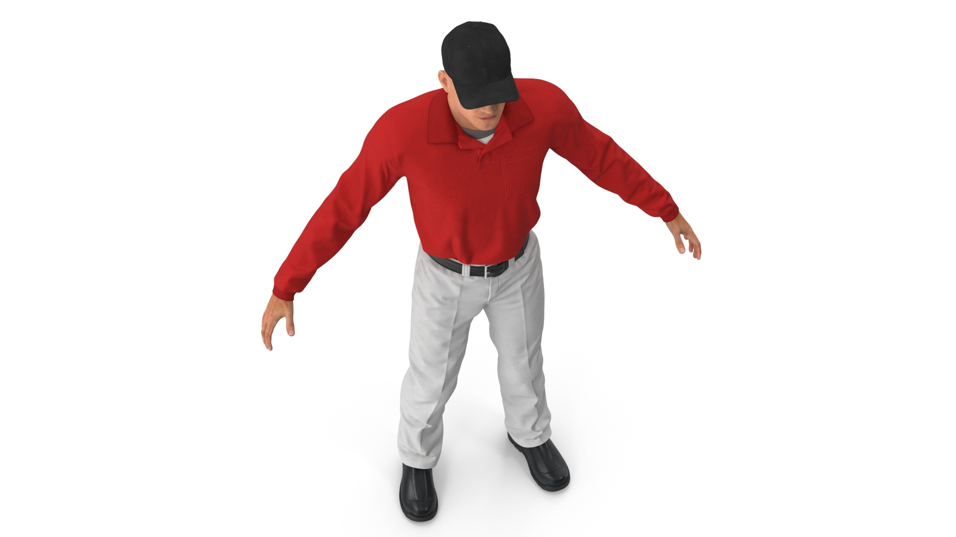 3D Young Man in Casual Clothes Rigged for Maya model