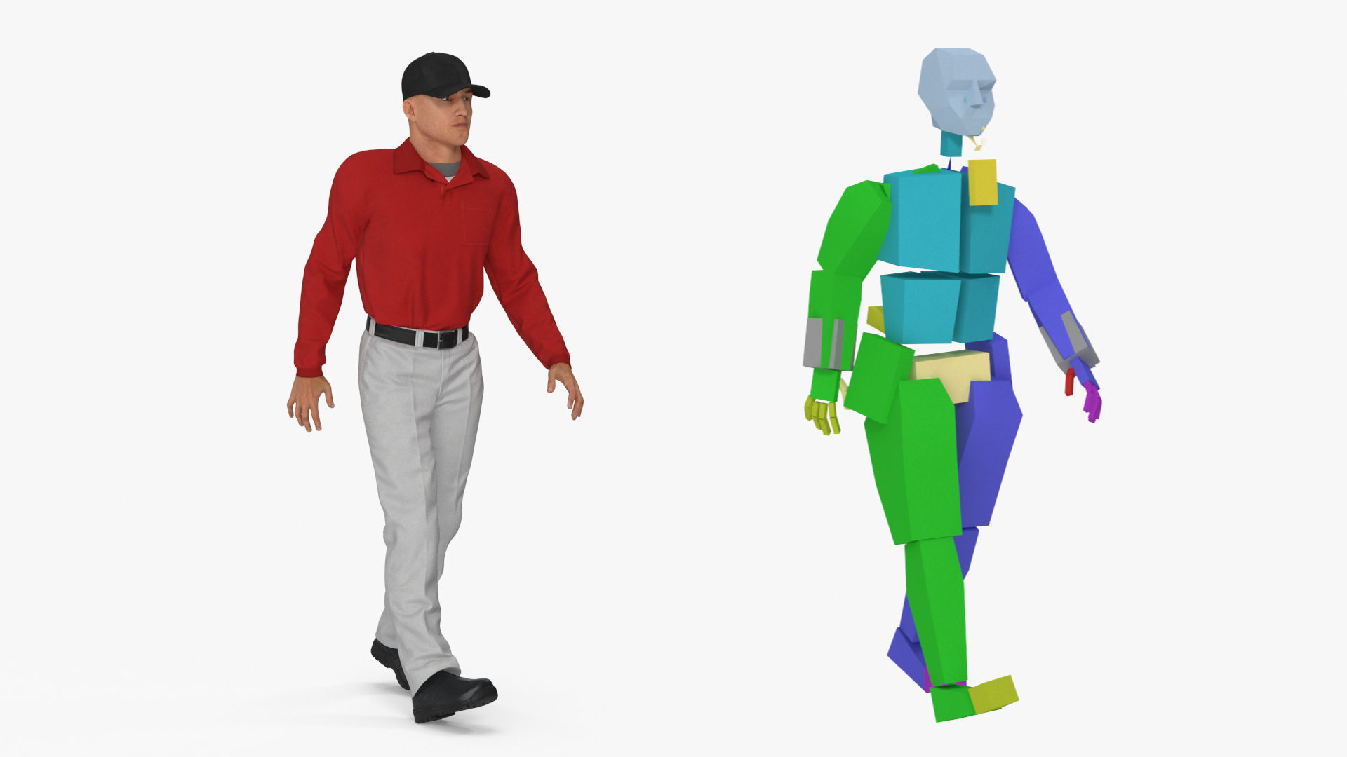 3D Young Man in Casual Clothes Rigged for Maya model