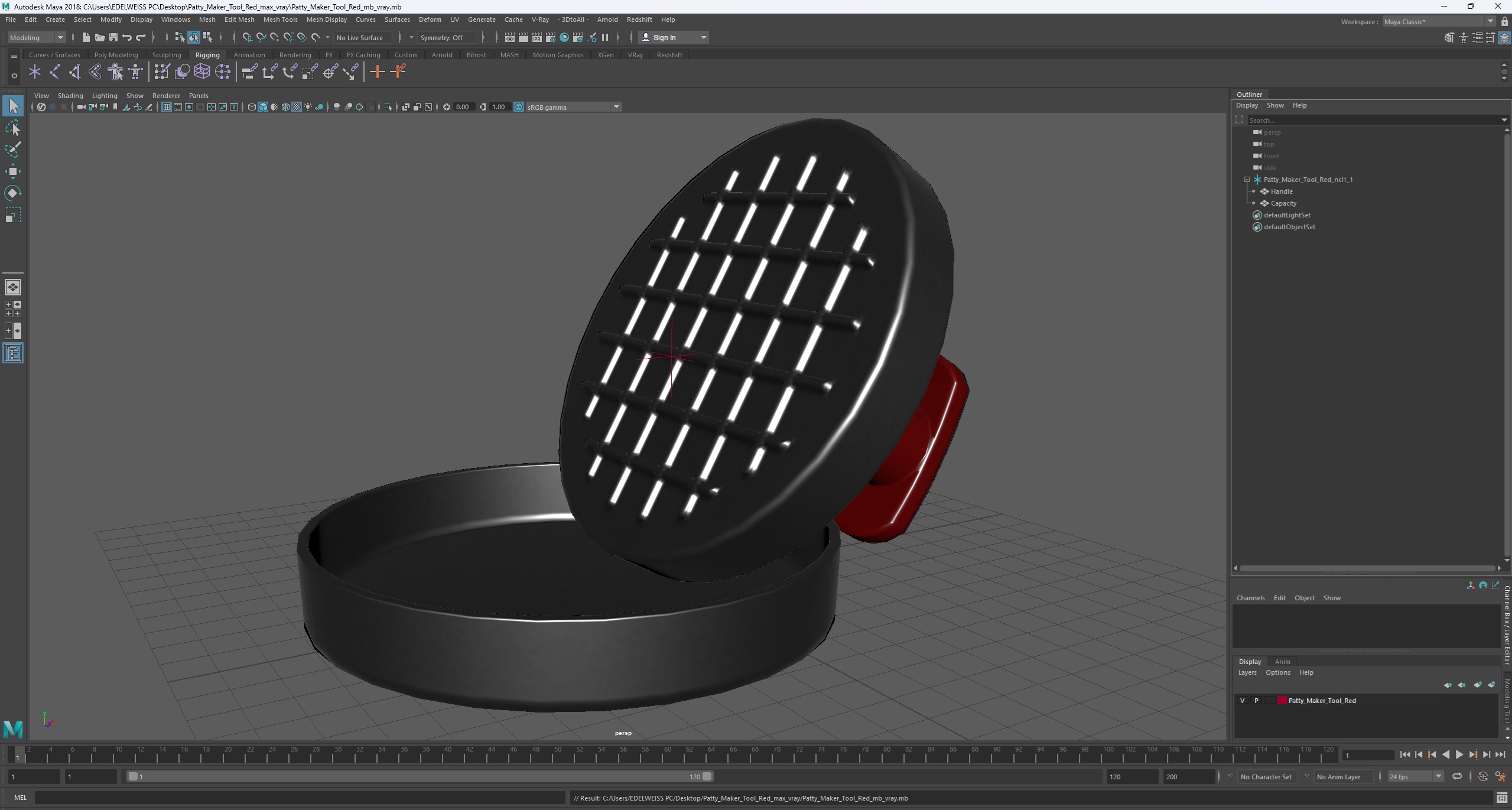 3D model Patty Maker Tool Red