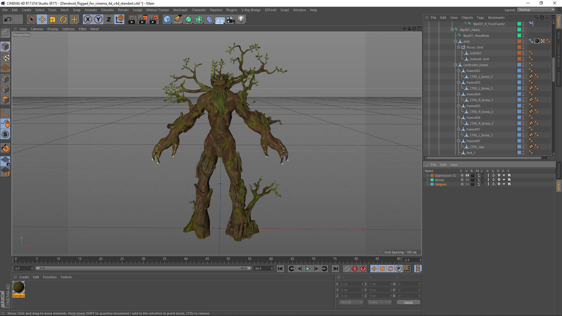 Dendroid Rigged for Cinema 4D 3D model