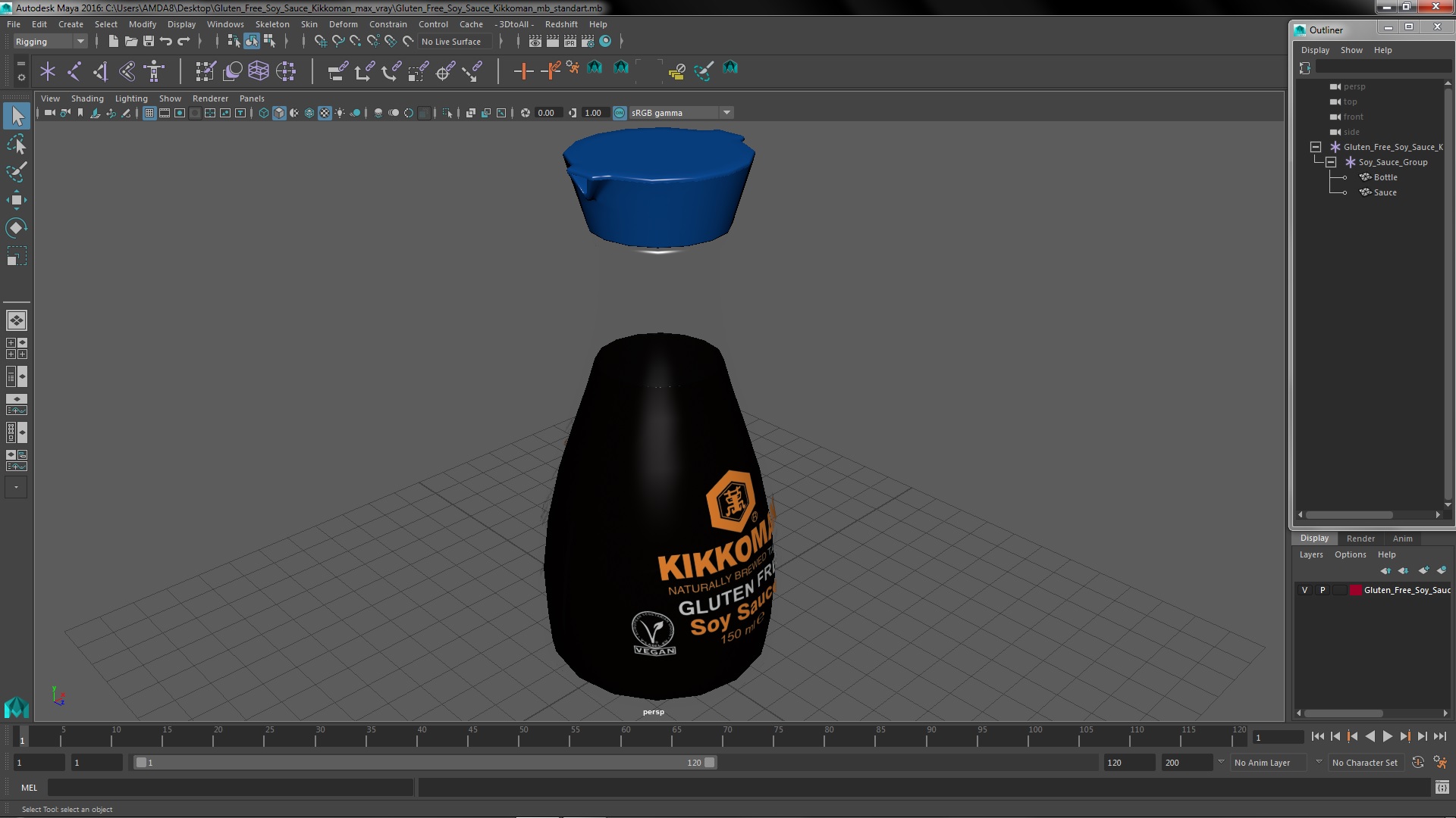 3D model Gluten Free Soy Sauce Kikkoman