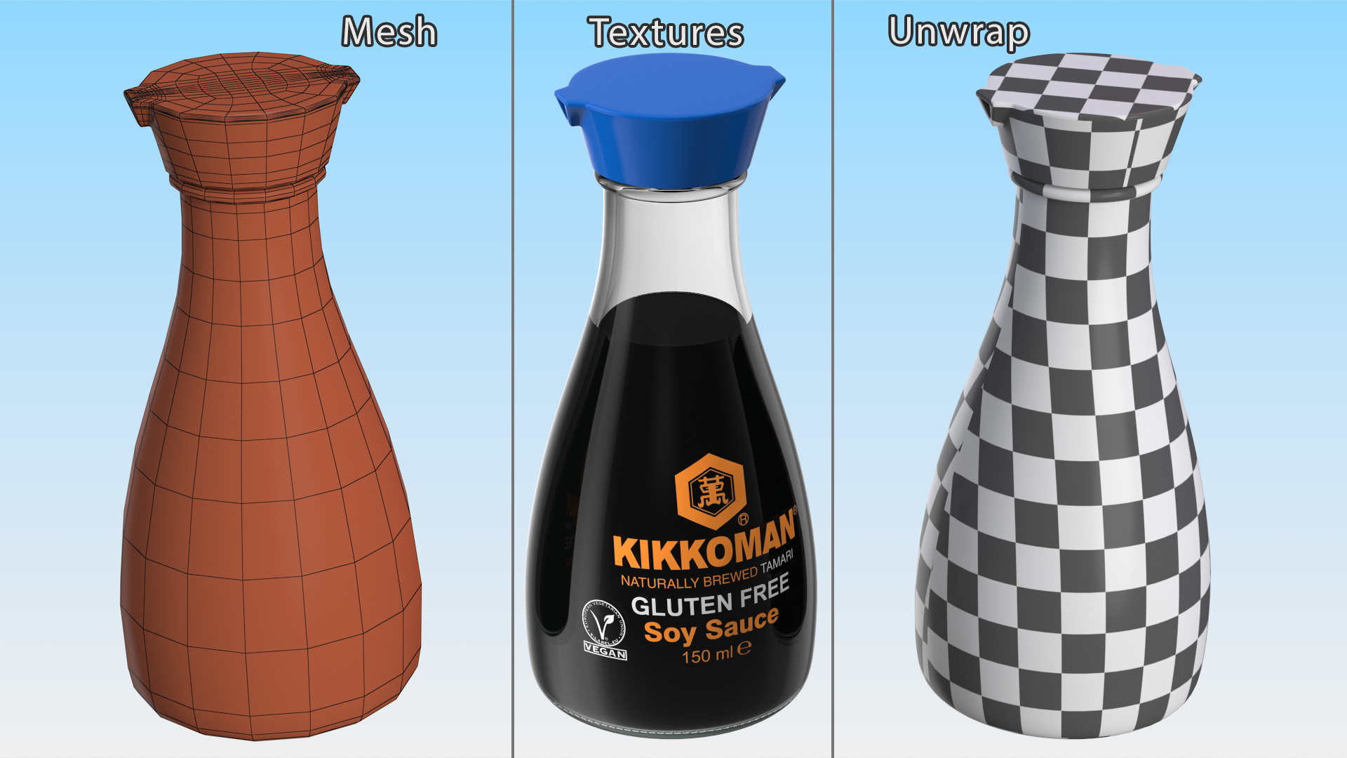 3D model Gluten Free Soy Sauce Kikkoman