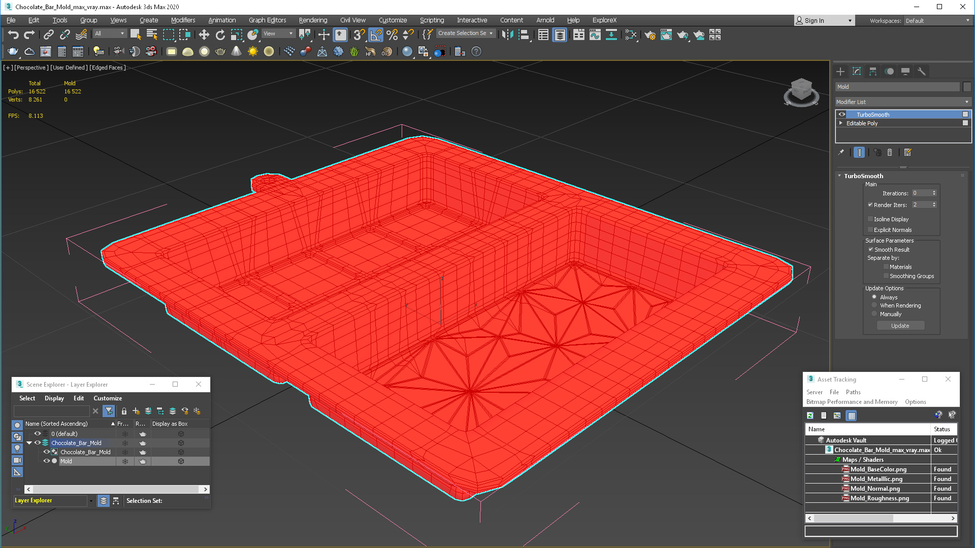 3D Chocolate Bar Mold model