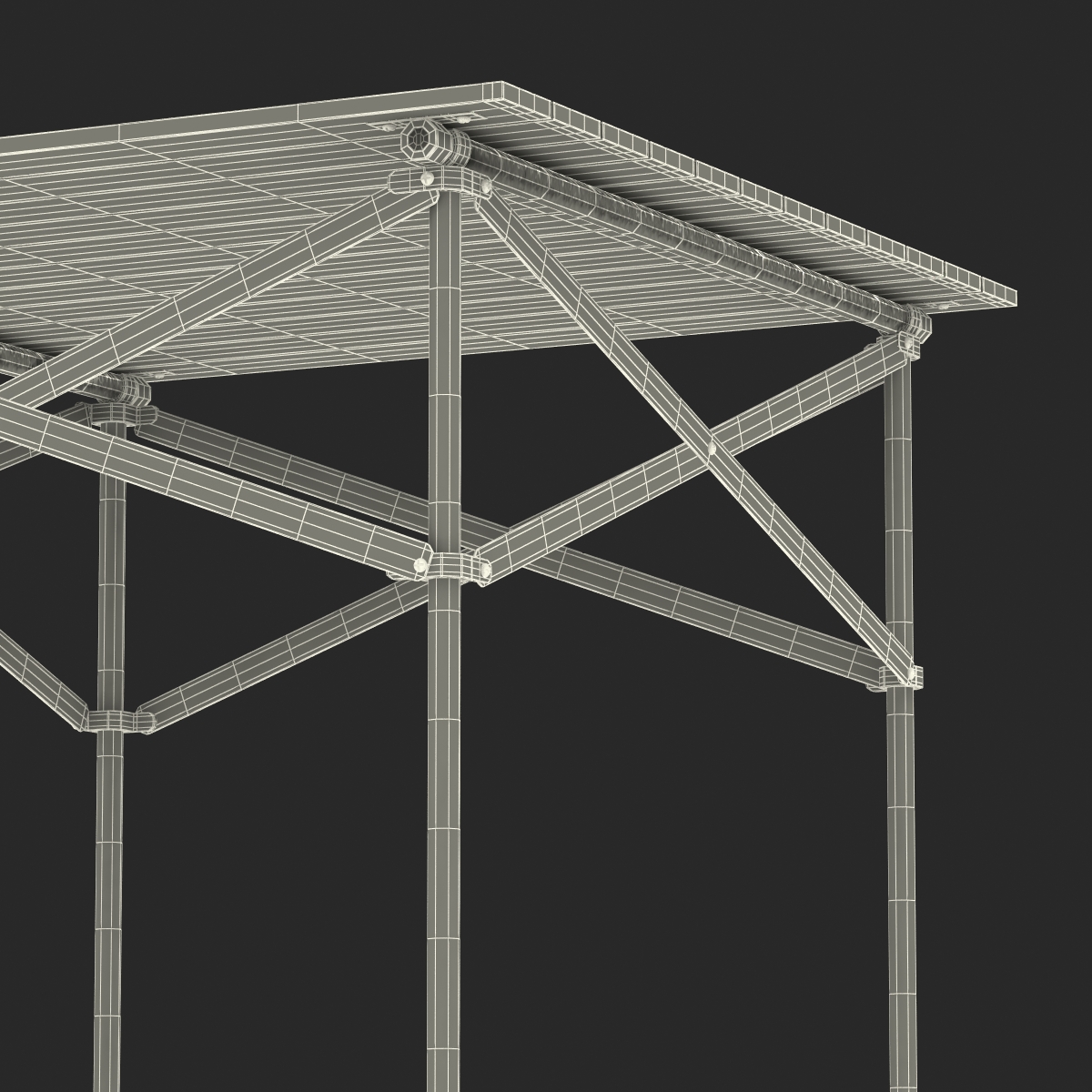 Aluminum Picnic Table Folding 3D model