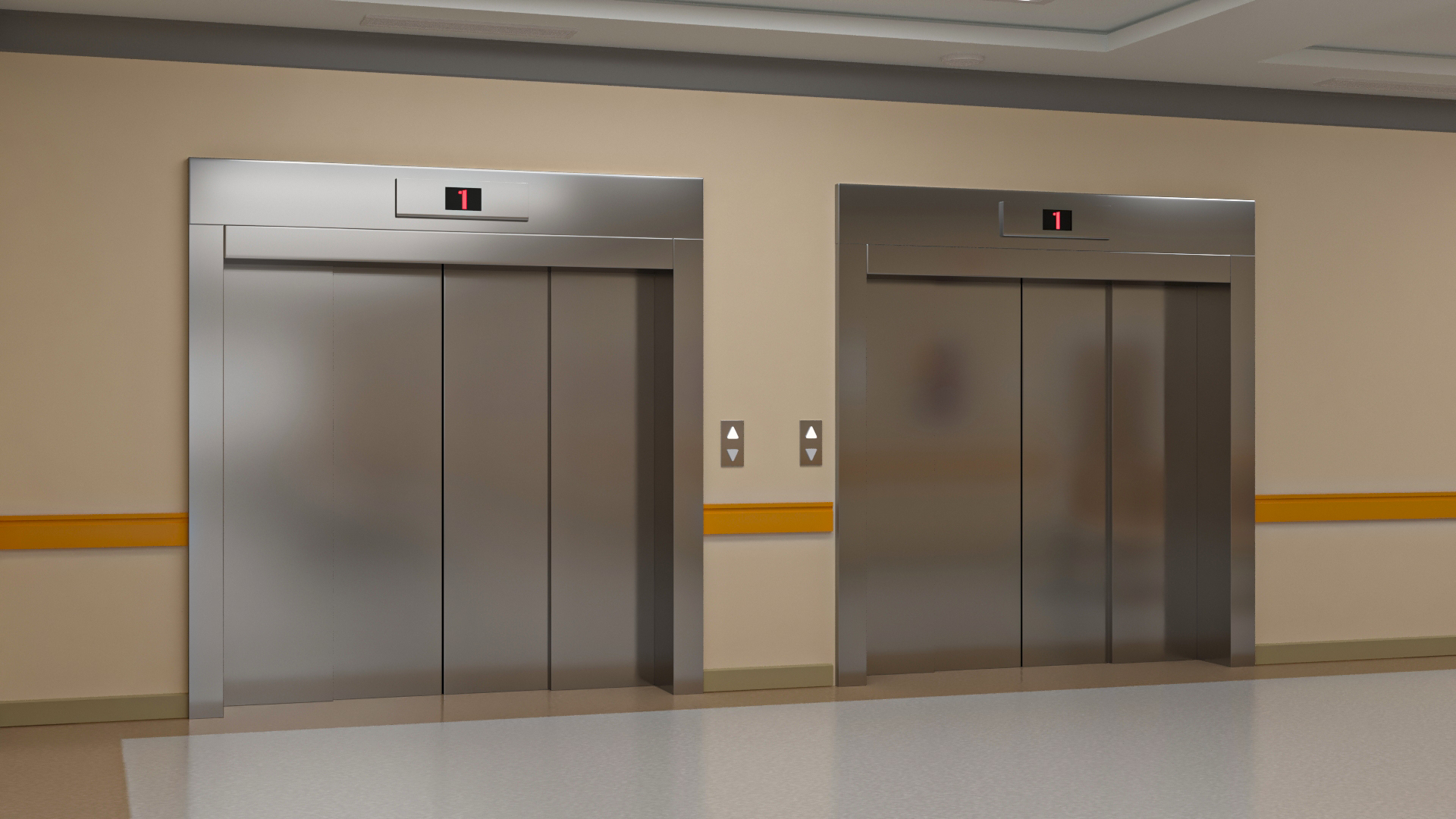 University Hallway Corridor Corner 3D model