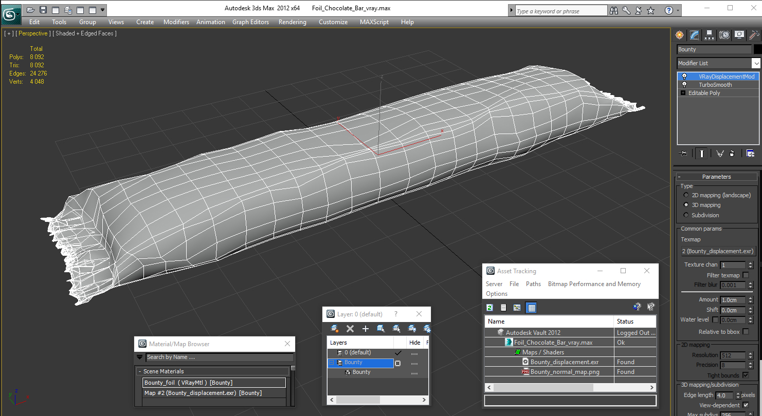 3D Foil Chocolate Bar model