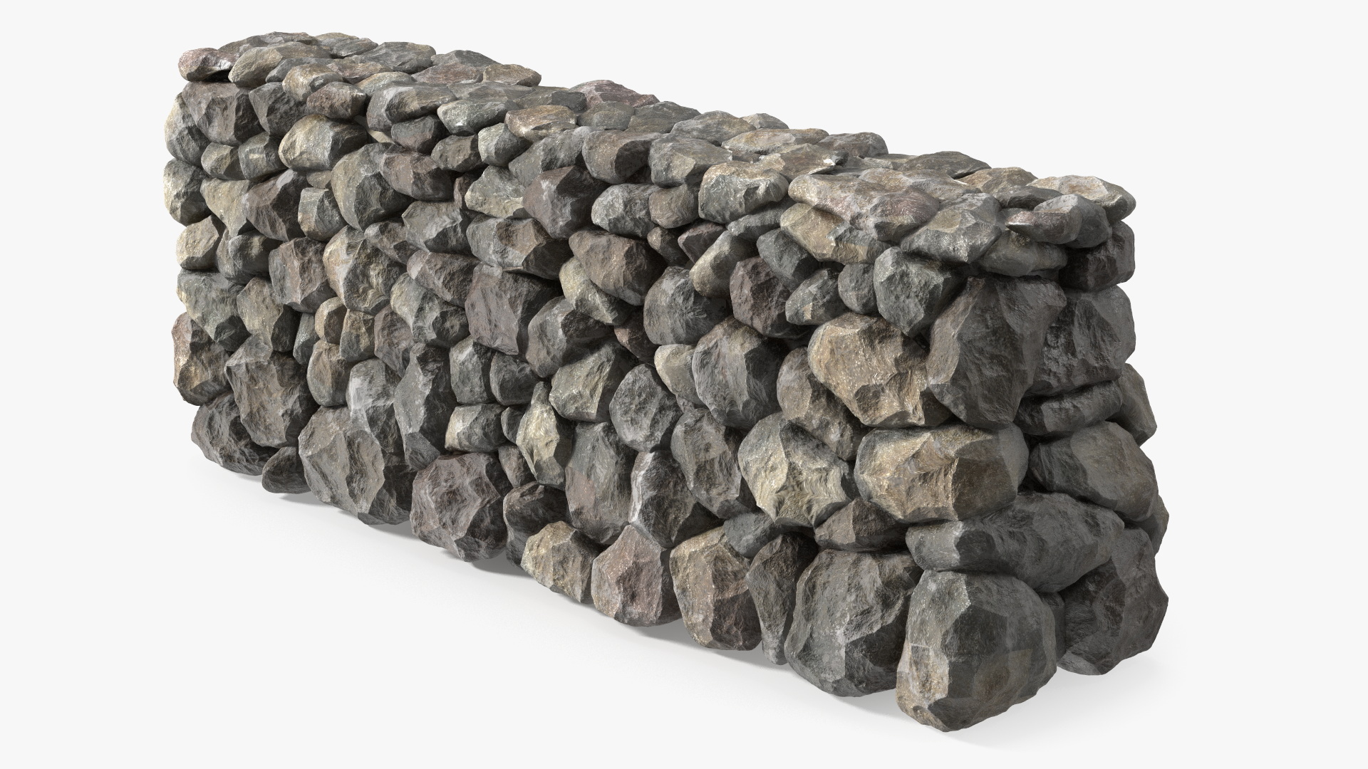 Stone Block Fence 3D