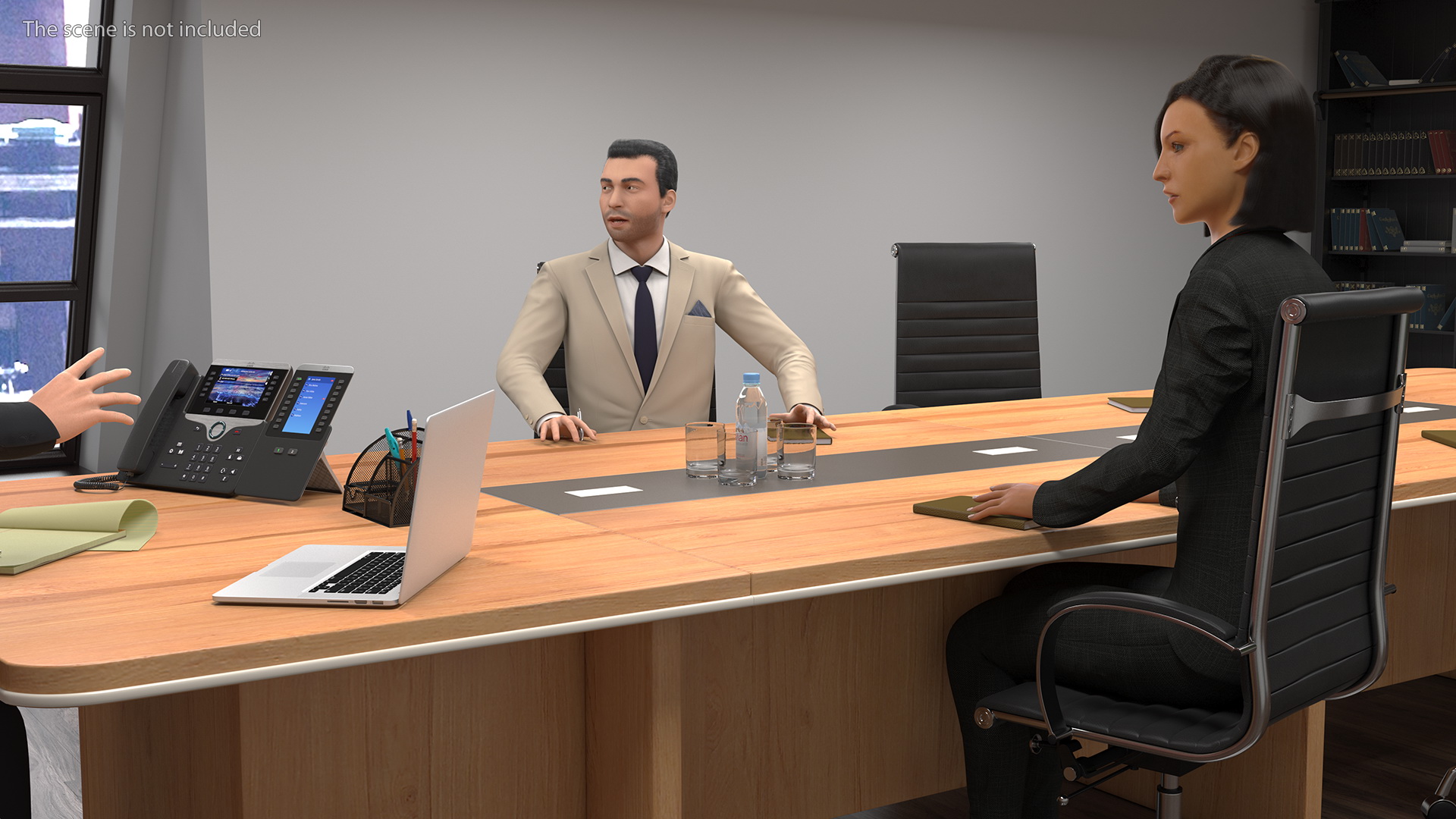 3D Conference Room With People Fur