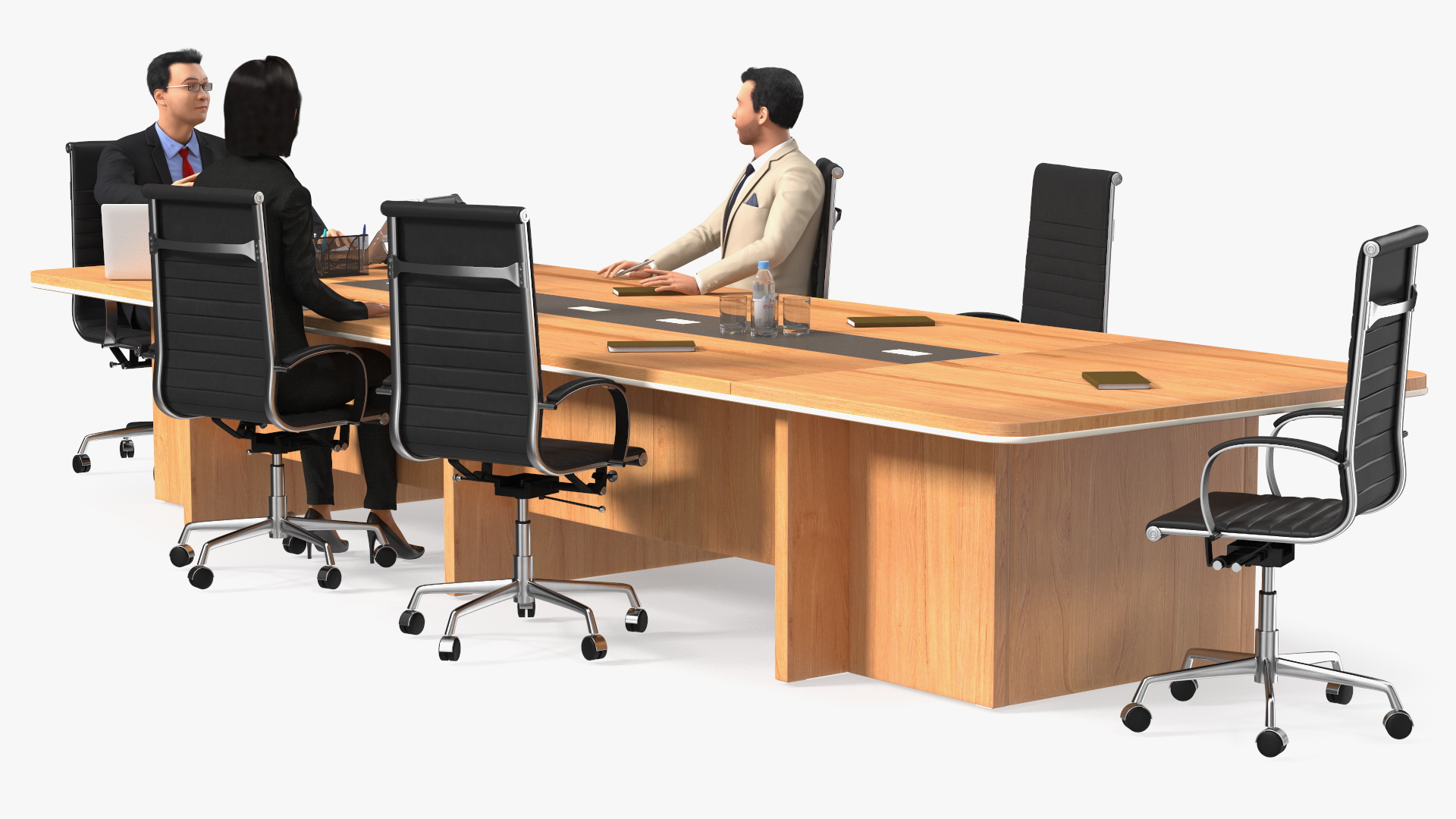 3D Conference Room With People Fur