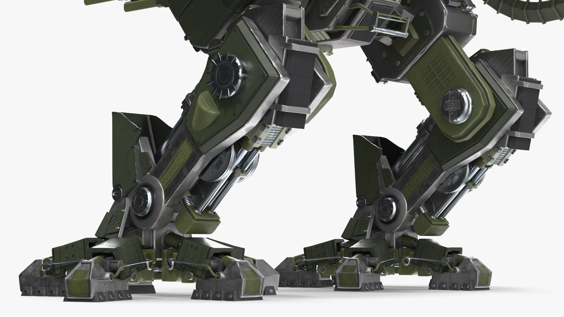 3D Massive Walking Battle Machine Green