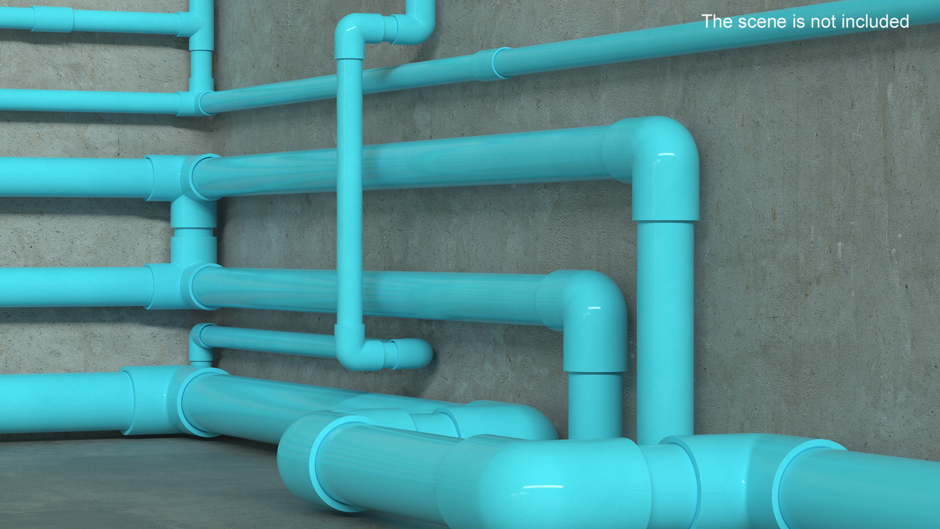 3D model Plumbing PVC Pipes and Fittings Set