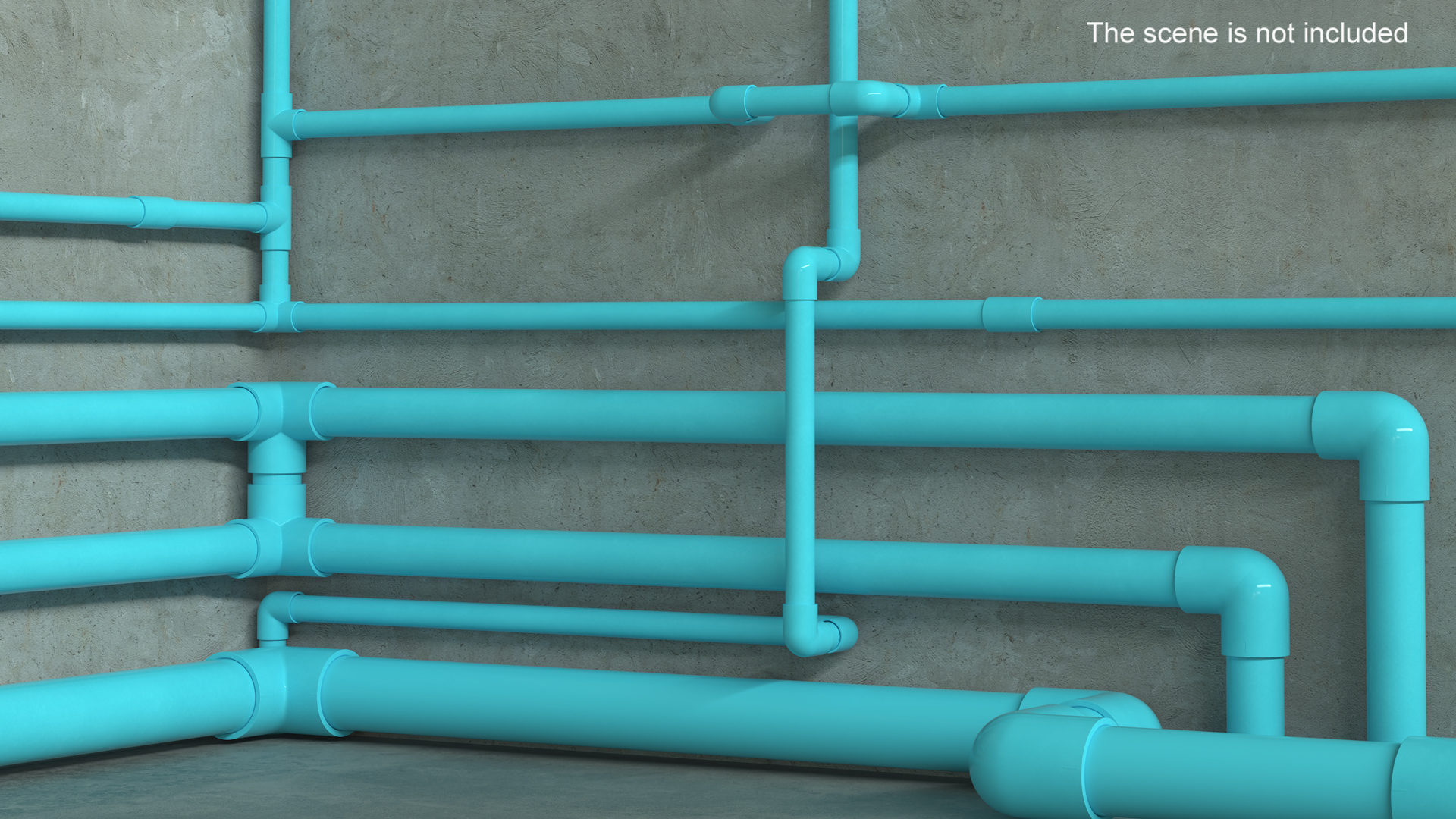 3D model Plumbing PVC Pipes and Fittings Set