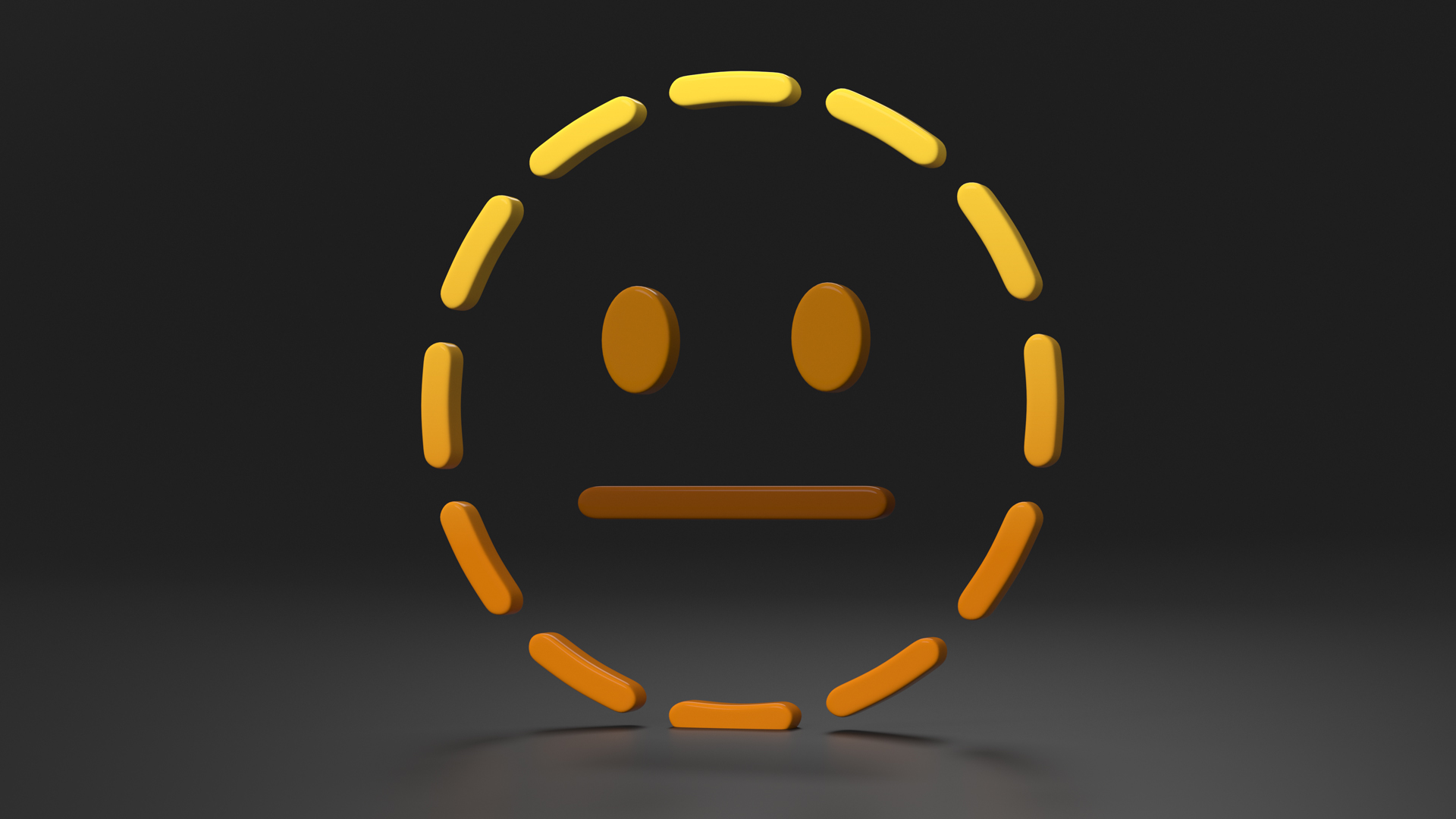 Emoji Dotted Line Face 3D