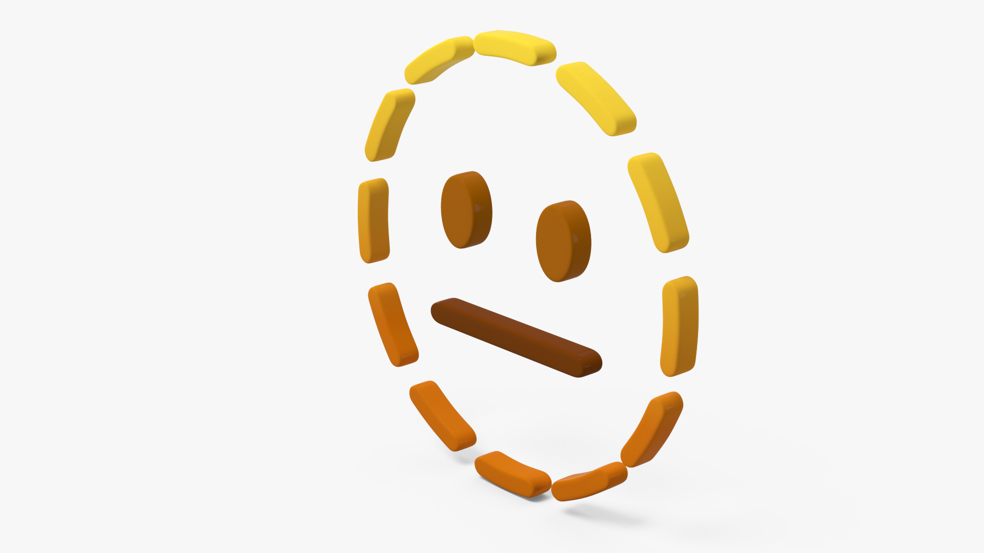 Emoji Dotted Line Face 3D